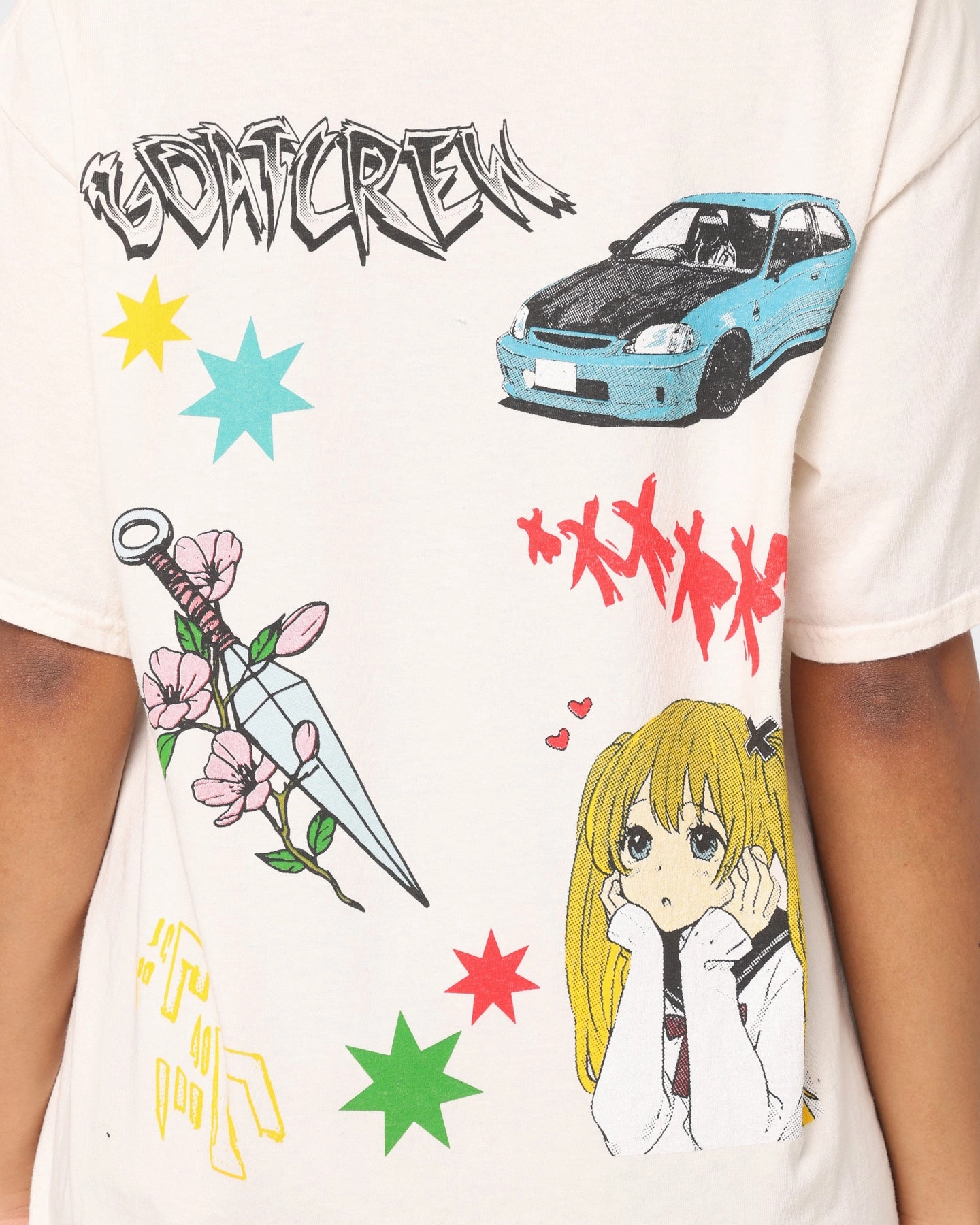 Fashion-Forward Look Goat Crew All Over Manga Vintage T-Shirt Off White