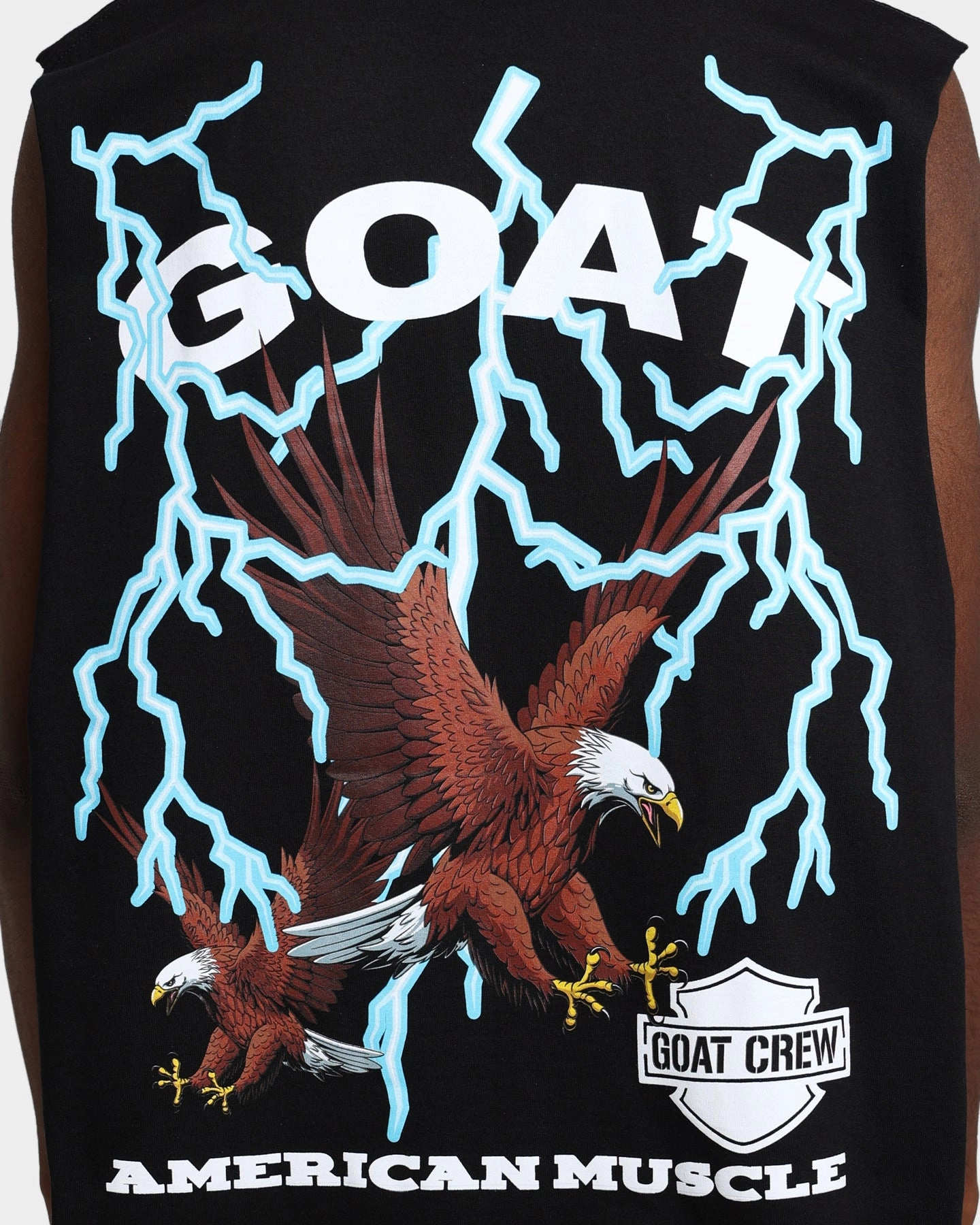 Goat Crew American Muscle Muscle T-Shirt Black Double Stitched Hem