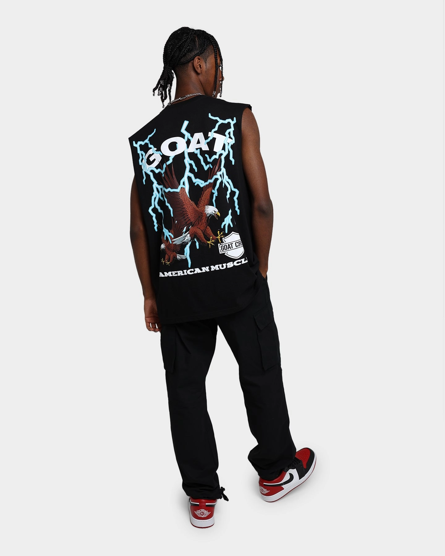 Goat Crew American Muscle Muscle T-Shirt Black Comfortable Layering Structured silhouette