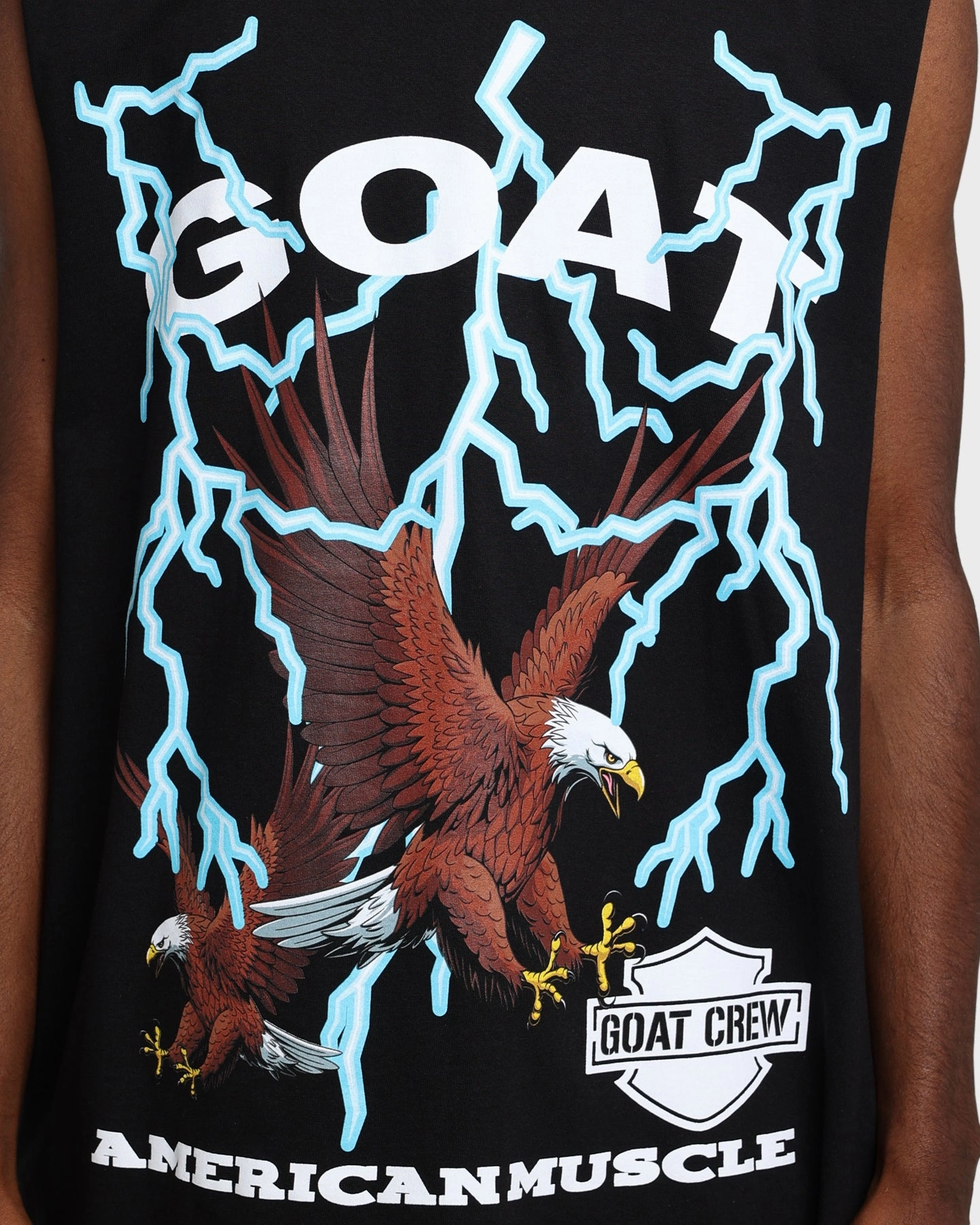 Minimalist Layer Goat Crew American Muscle Muscle T-Shirt Black