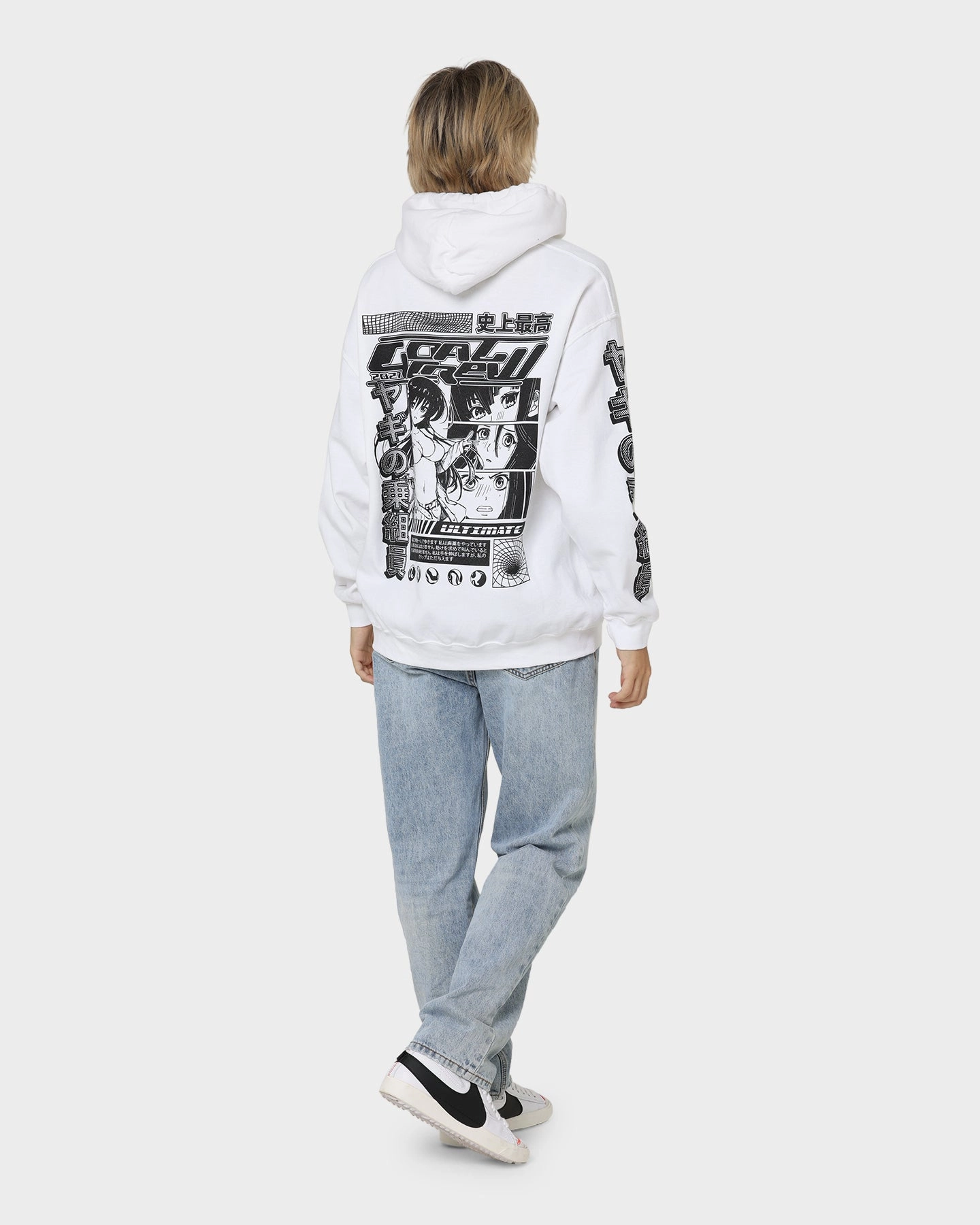 Goat Crew Anime Hoodie White Oil Desire