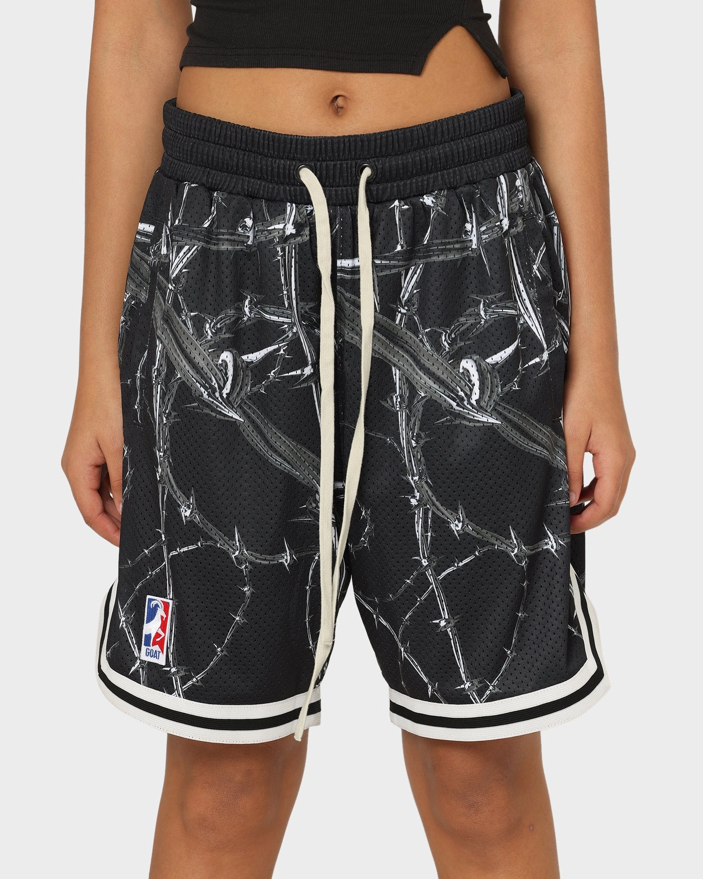 Goat Crew Barbed Wire Shorts Black/White Quick Adjust Toggles