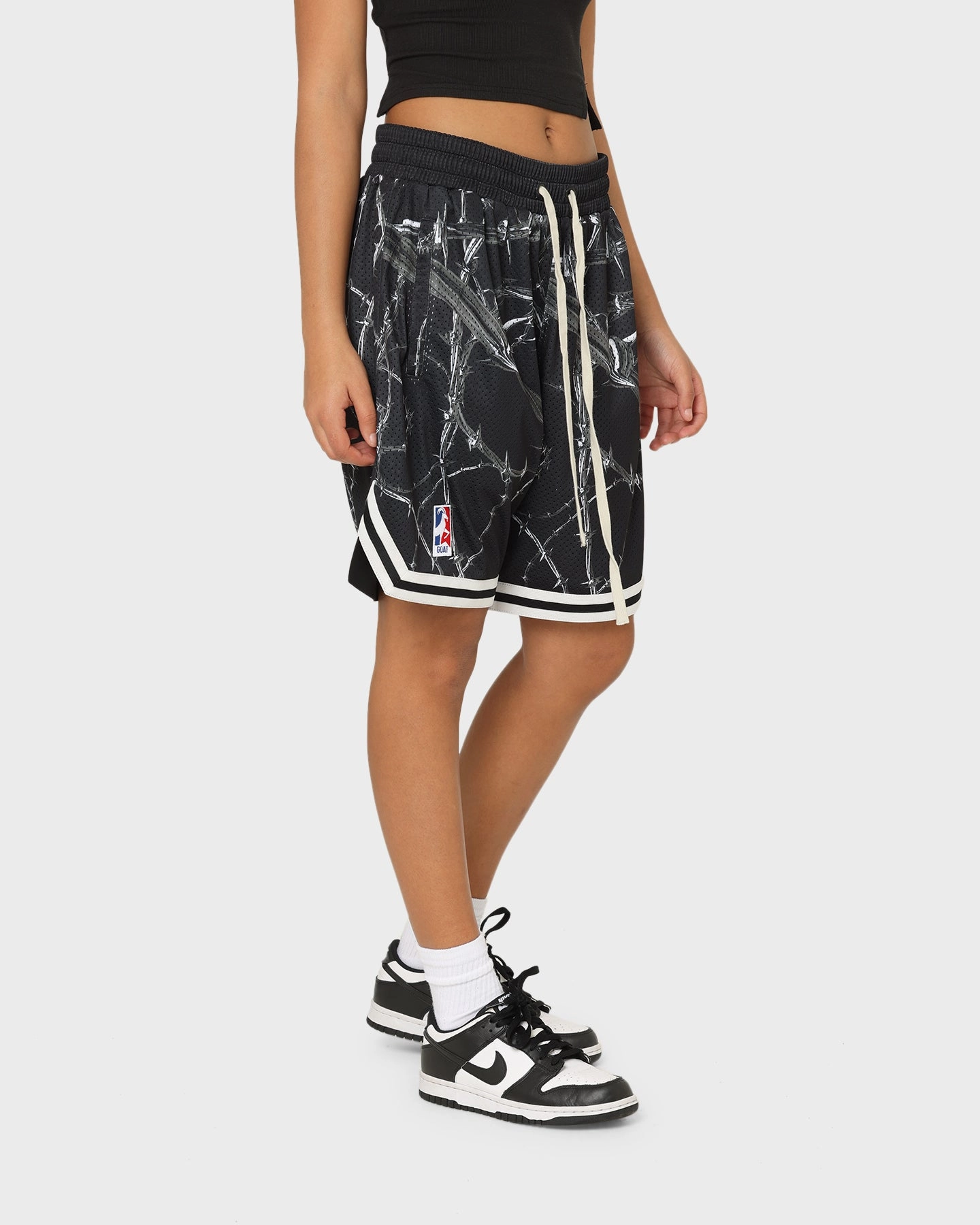 Goat Crew Barbed Wire Shorts Black/White Clean Aesthetic Summer Wear