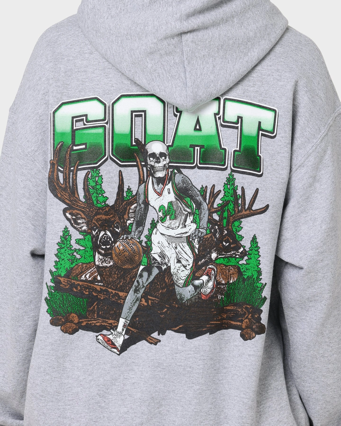 Goat Crew Buck Hunter Hoodie Grey Noise Reducing Zippers