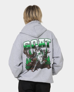 Goat Crew Buck Hunter Hoodie Grey Courage High Collar Fit