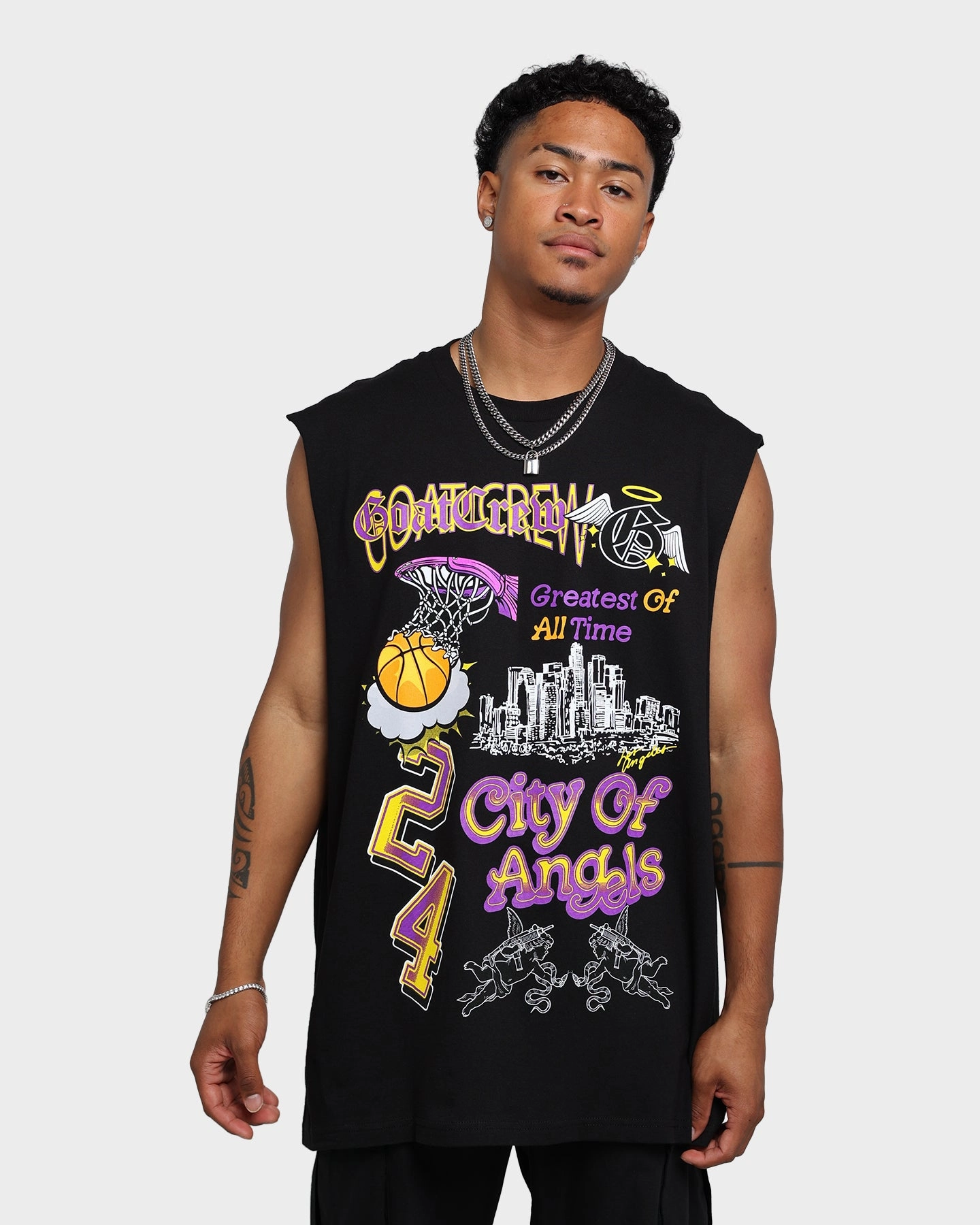 No Fade Technology Goat Crew City Of Angels Muscle T-Shirt Black