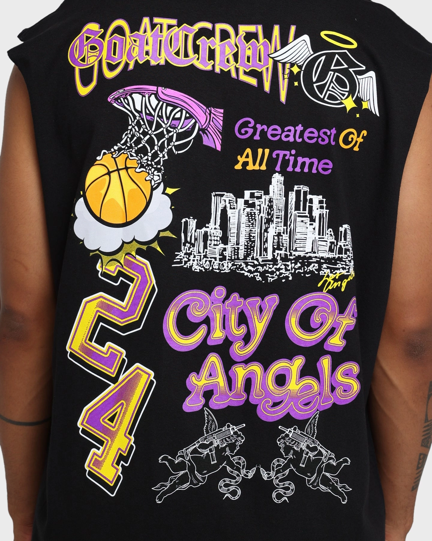 Adult sophistication Goat Crew City Of Angels Muscle T-Shirt Black