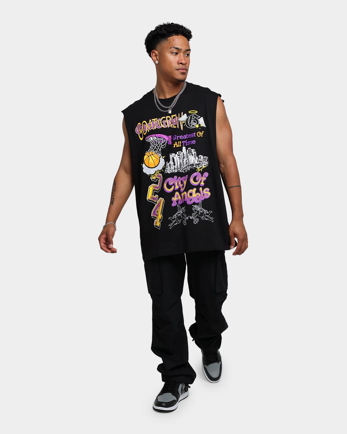 Goat Crew City Of Angels Muscle T-Shirt Black GentleWashResistance