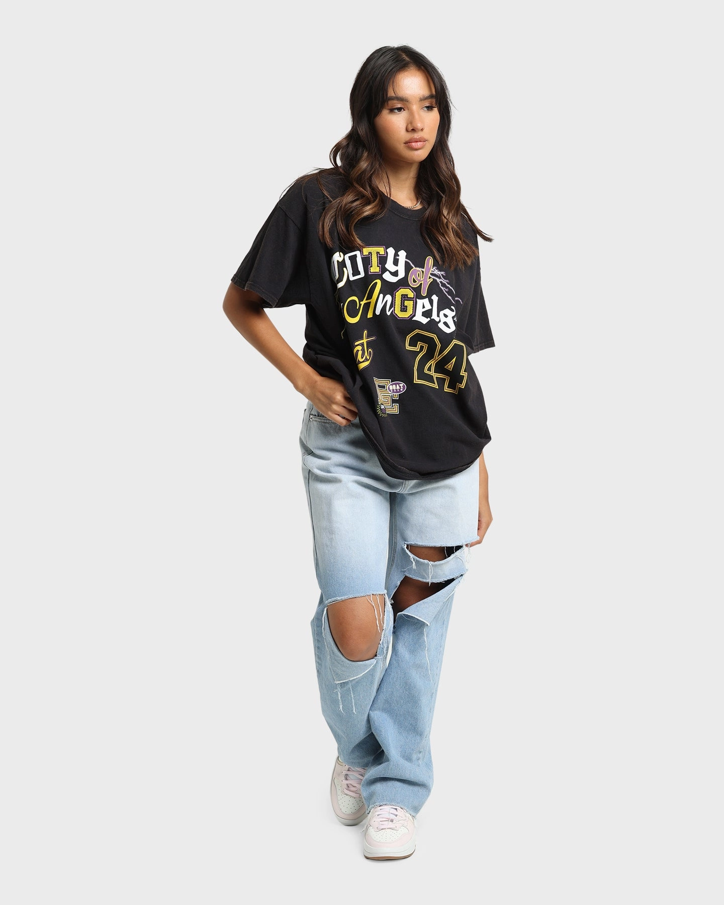 DurableStitching Goat Crew City Of Angels Vintage T-Shirt Black Wash