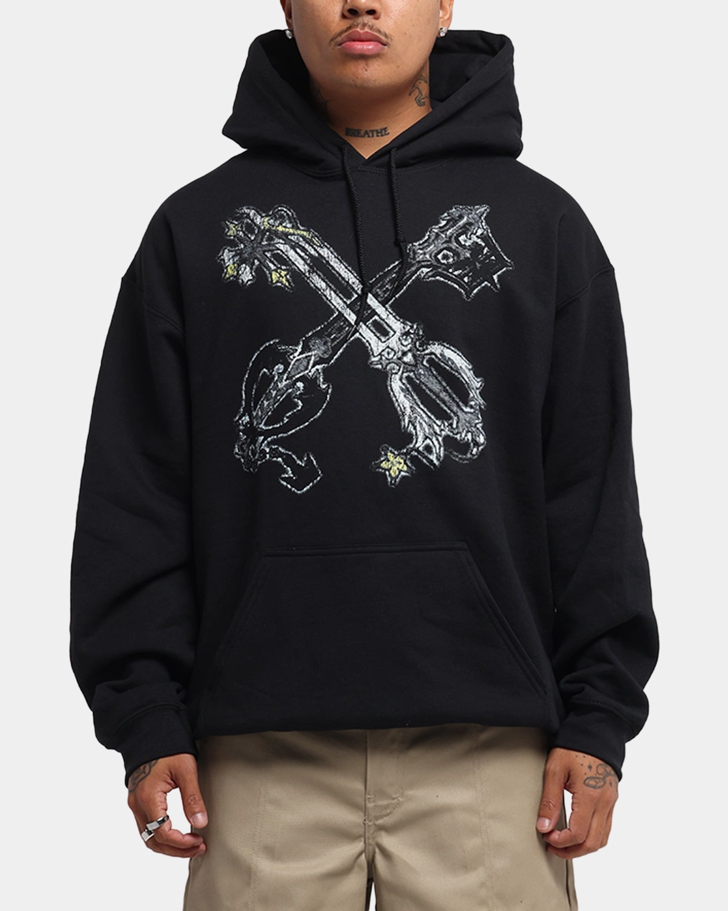 Goat Crew Disney Kingdom Hearts Roxas Hoodie Black Thermal Lined sports event