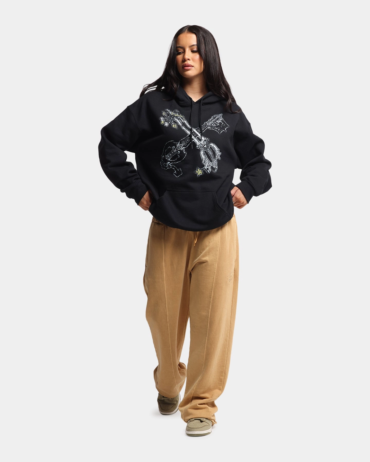 Goat Crew Disney Kingdom Hearts Roxas Hoodie Black Stylish Comfort