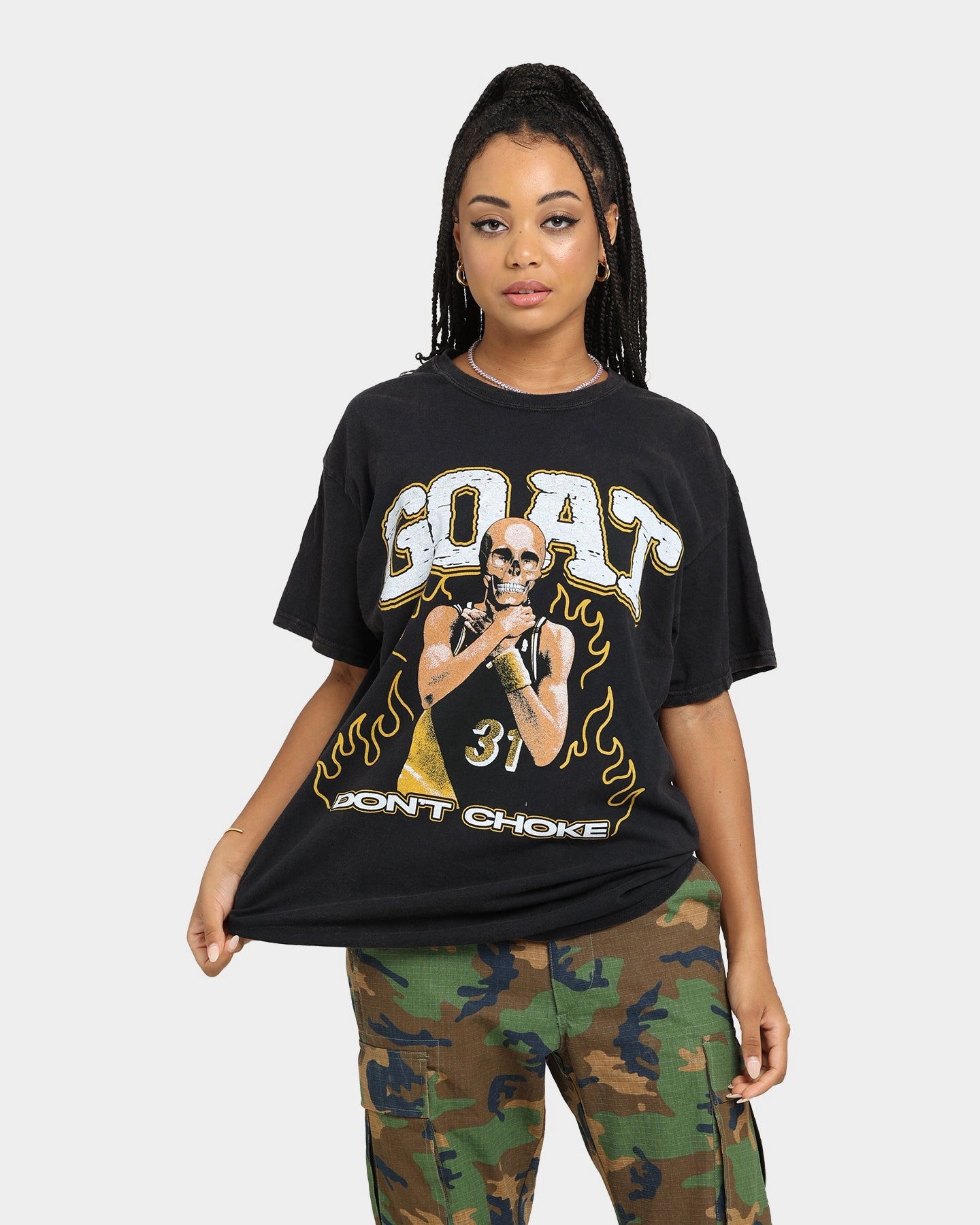 NeutralTonesCollection Goat Crew Don't Choke Vintage T-Shirt Black Wash