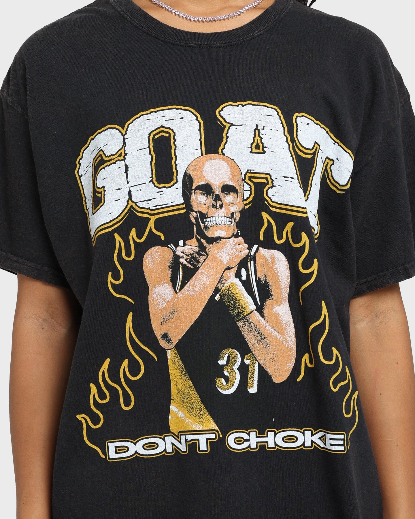 Chilly Day Wear Goat Crew Don't Choke Vintage T-Shirt Black Wash