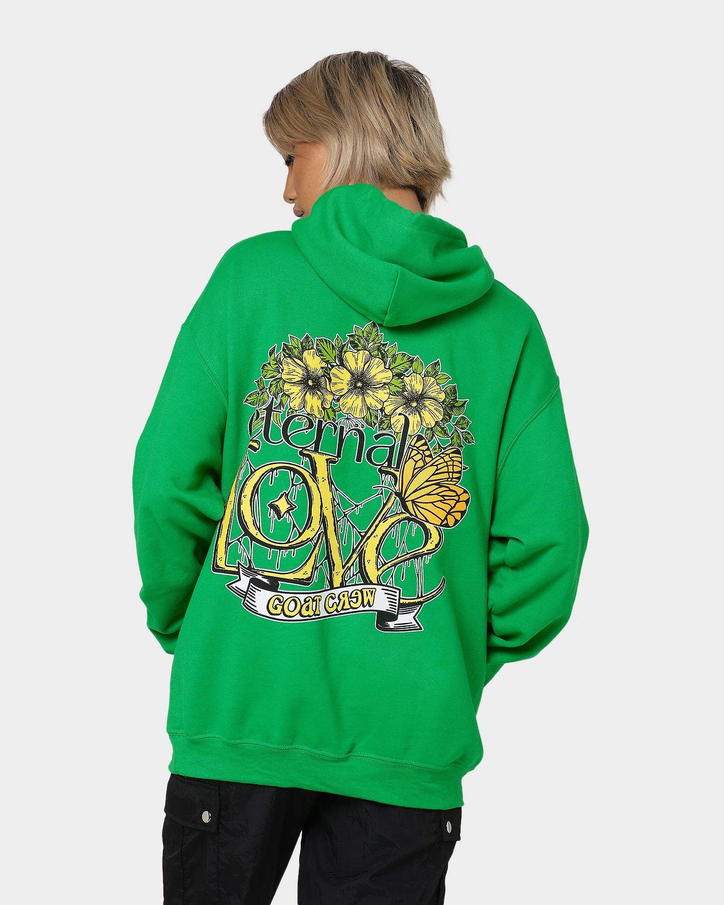 Fashion Sense Street Vibe Goat Crew Eternal Love Hoodie Green