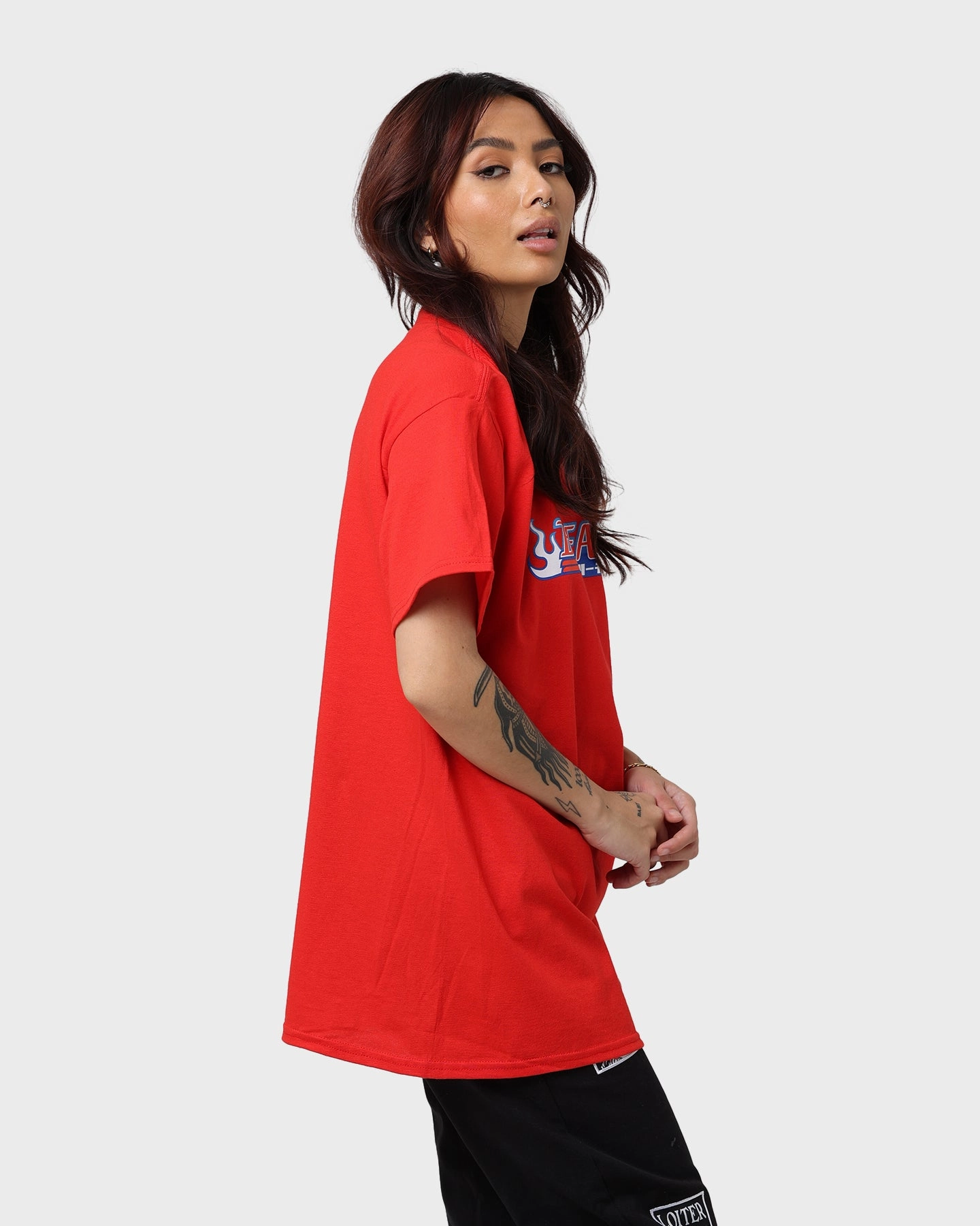 On-the-Go Comfort Heat Transfer Printing Goat Crew Goat Crew X Bleach Logo T-Shirt Red