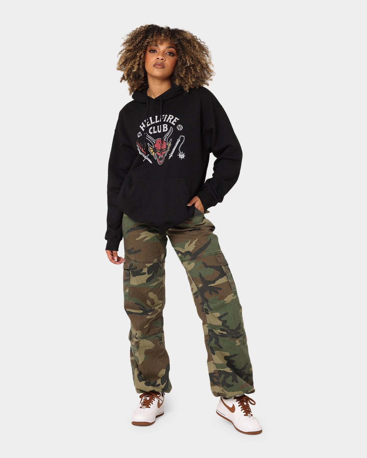 Goat Crew Goat Crew X Stranger Things Hellfire Hoodie Black Light Design