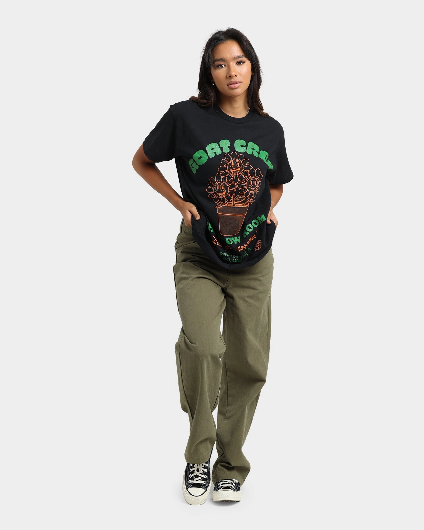 Goat Crew Grow Room T-Shirt Black Workout Gear Stylish Wear