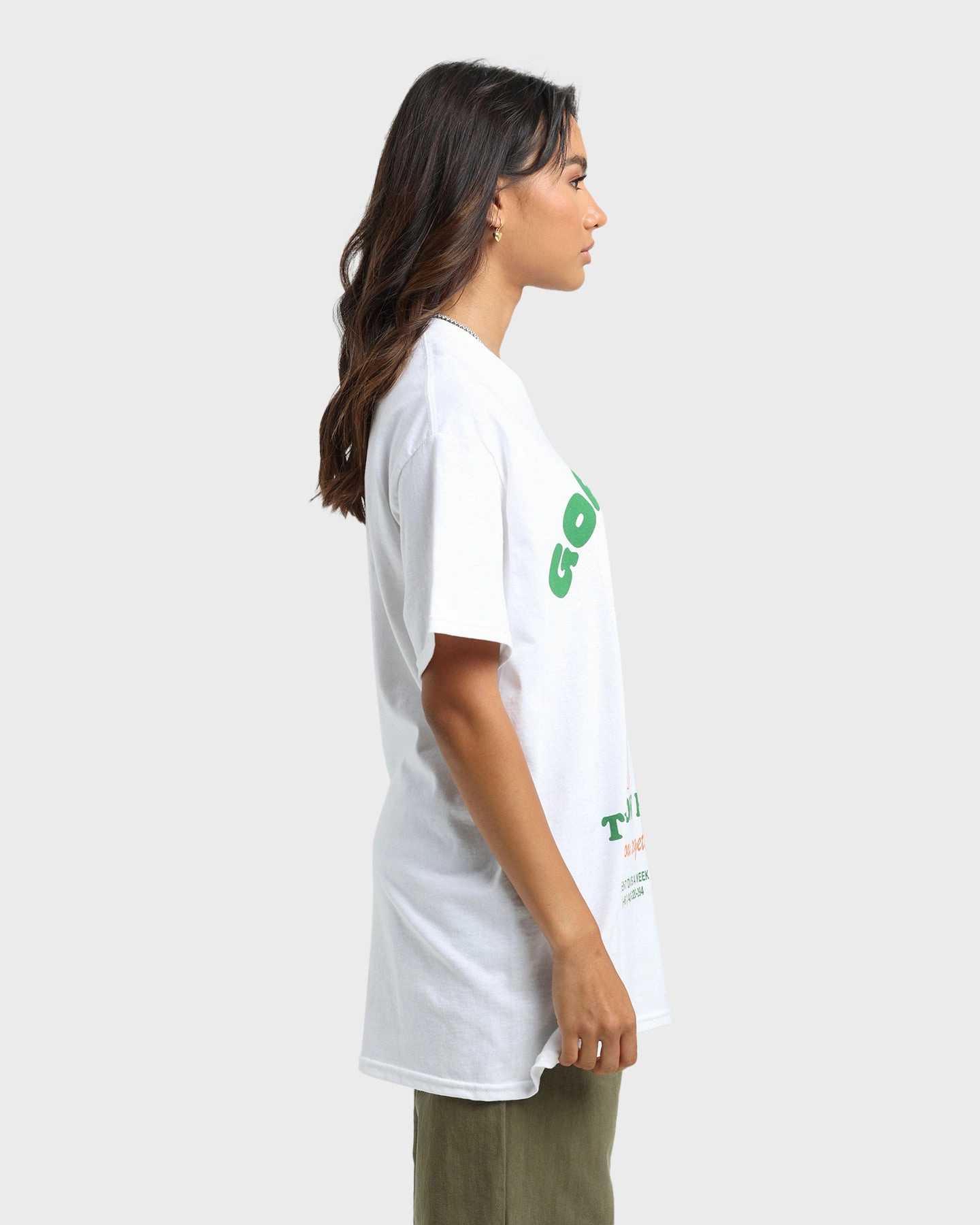 BioBased Fibers Teenager fashion Goat Crew Grow Room T-Shirt White