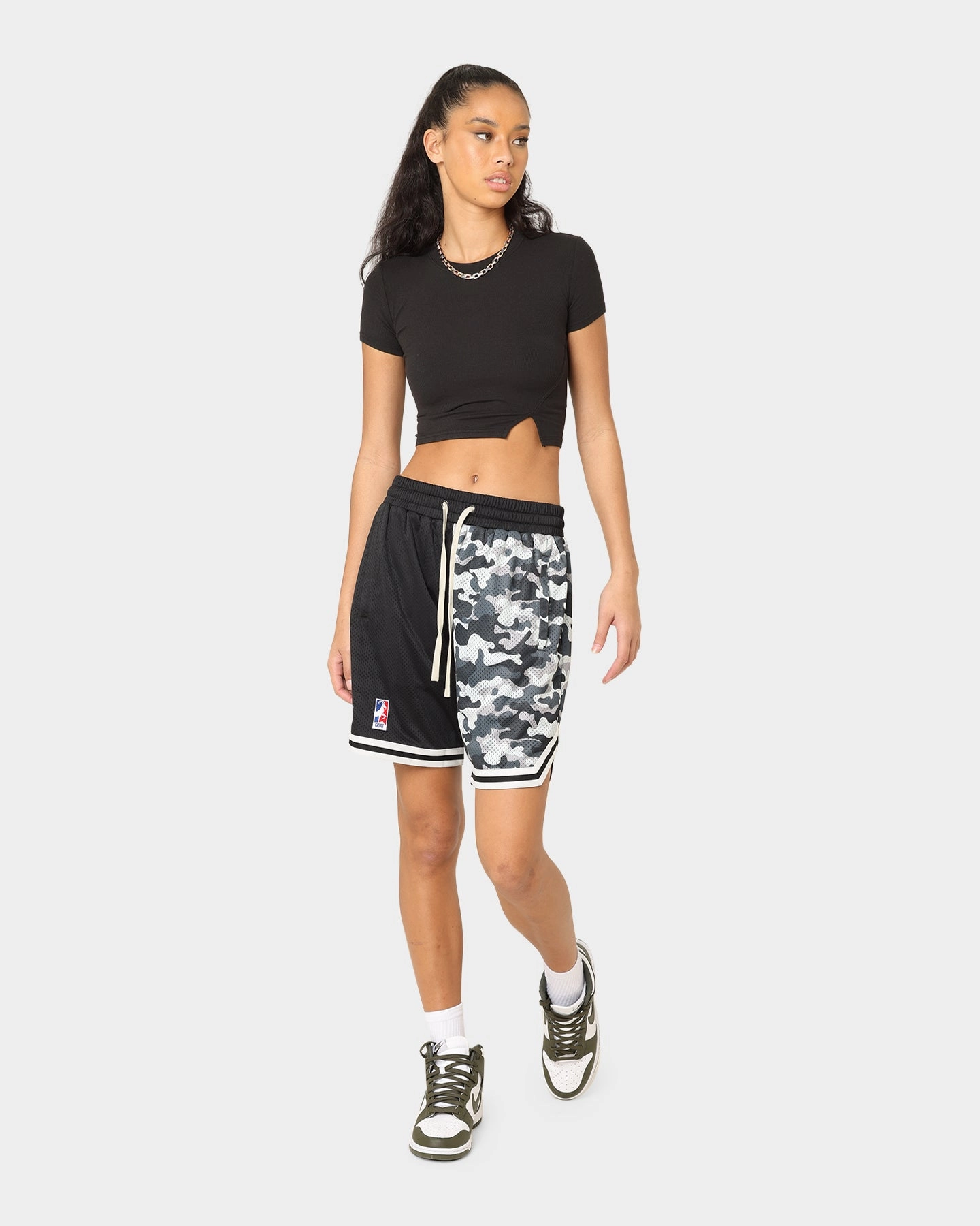 Goat Crew Half Camo Shorts Black/Black Trendy Fashion