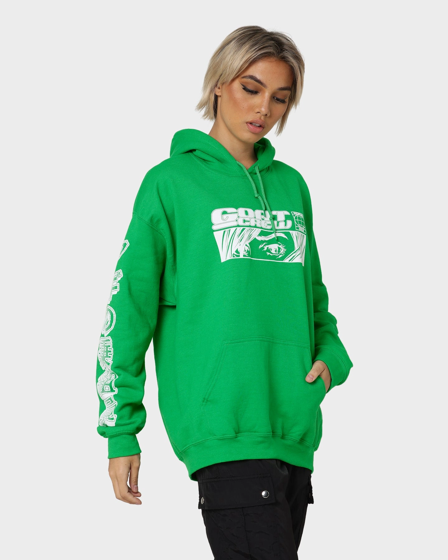 Goat Crew Harajuku Hoodie Green suitable for individual sports