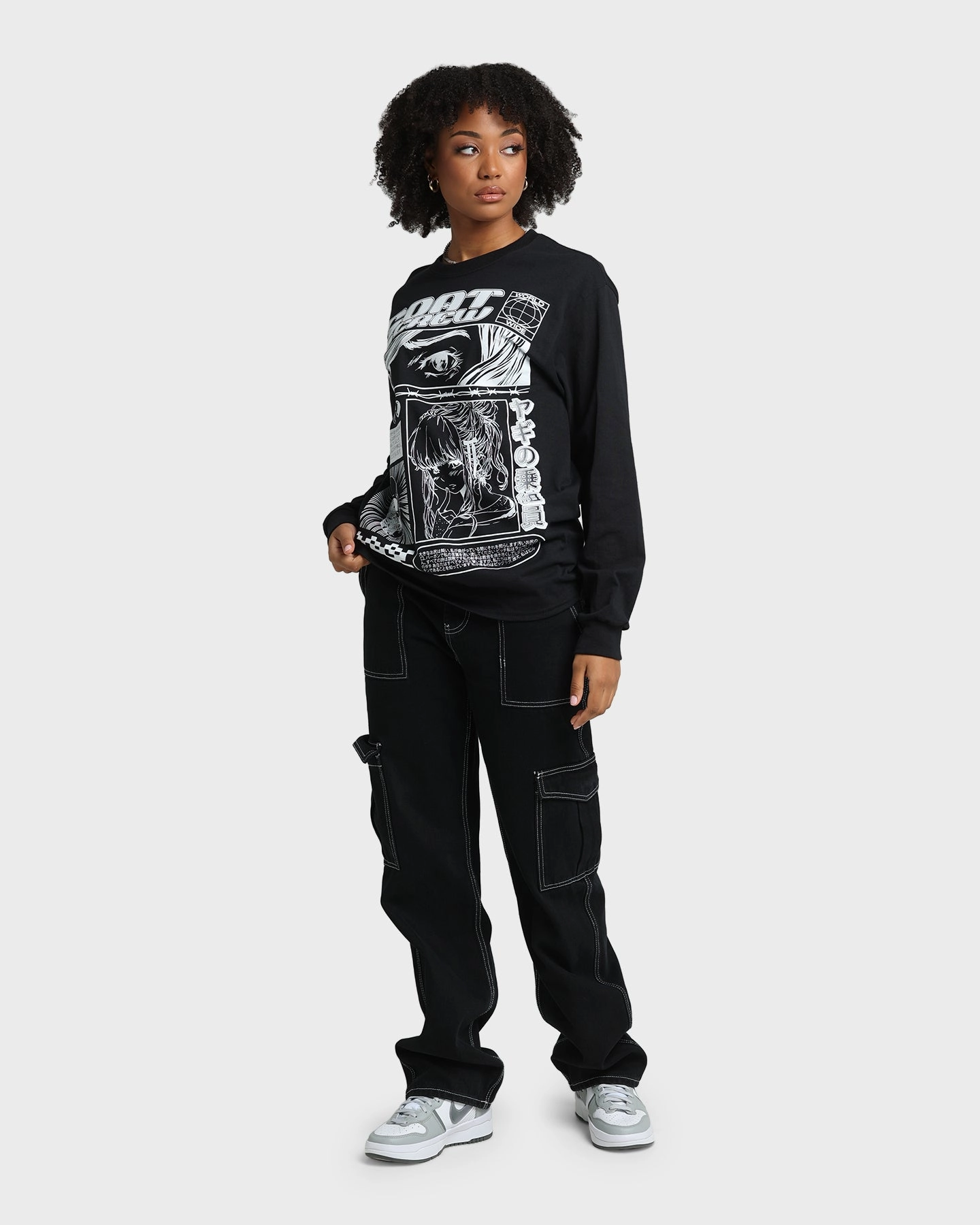 Goat Crew Harajuku Long Sleeve T-Shirt Black Feminine Touch