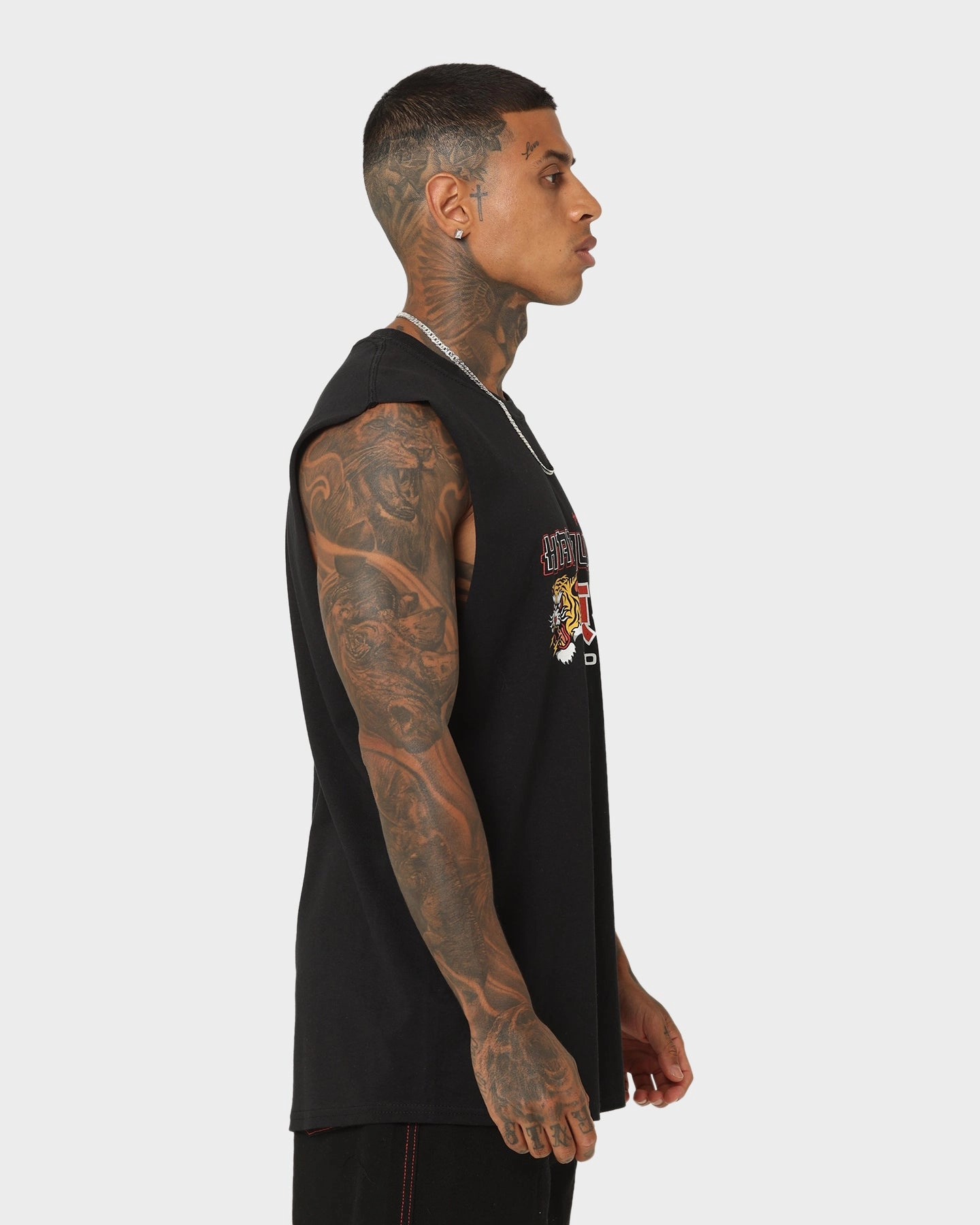 Goat Crew Harajuku Muscle T-Shirt Black Collared vacation wear