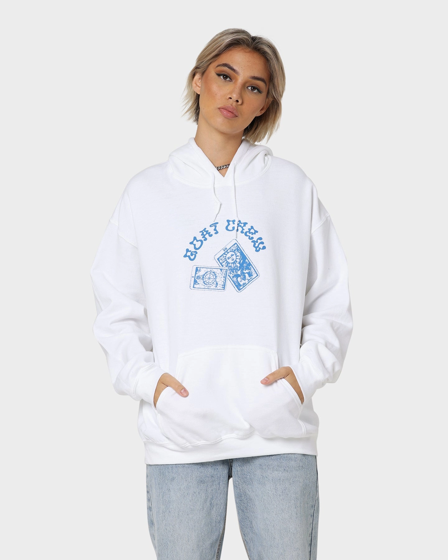 Goat Crew Kilroy Hoodie White Anti Pill Treatment