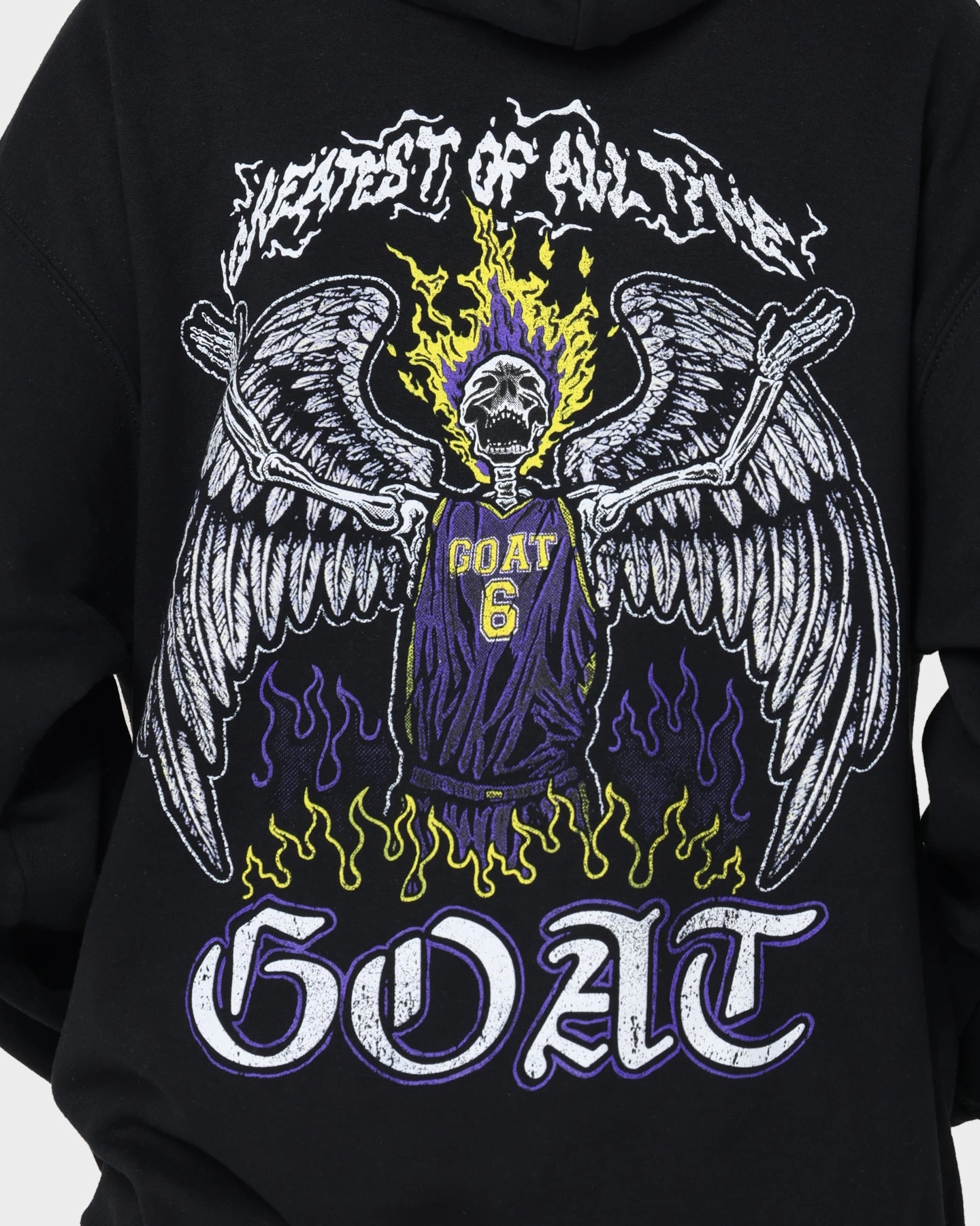 suitable for offline stores Goat Crew King Skeleton Hoodie Black