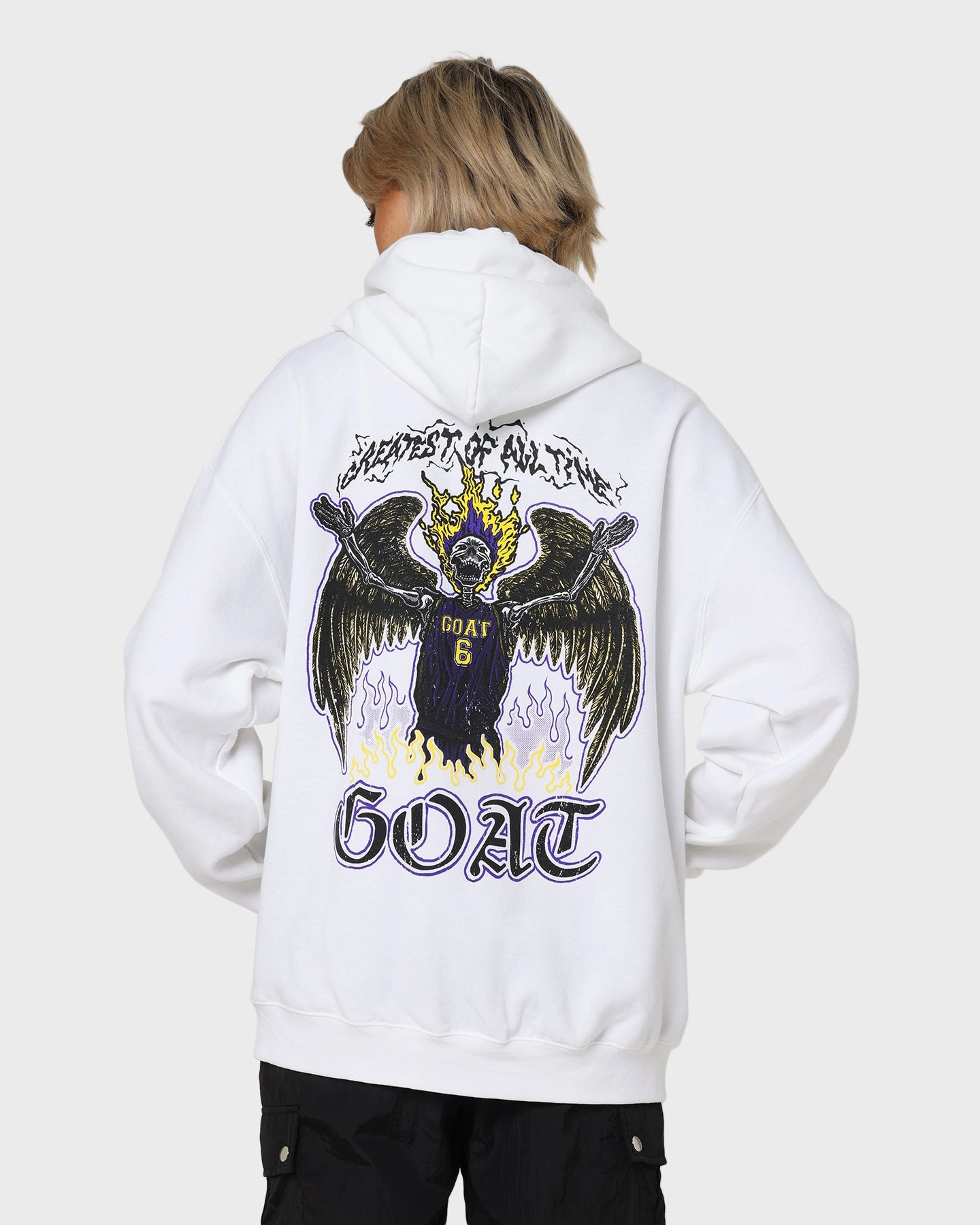 Job Goat Crew King Skeleton Hoodie White