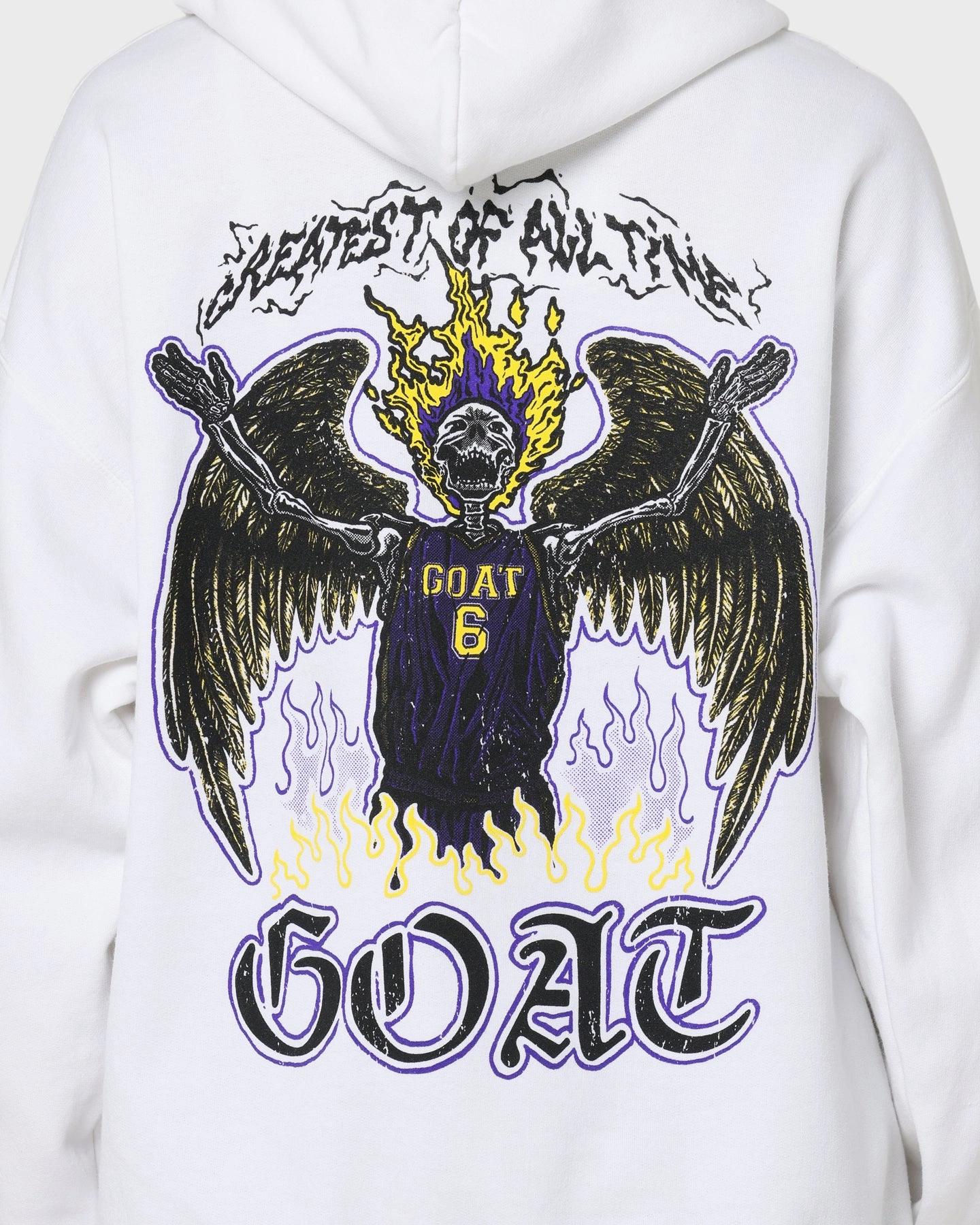Goat Crew King Skeleton Hoodie White Double Layered Insulation