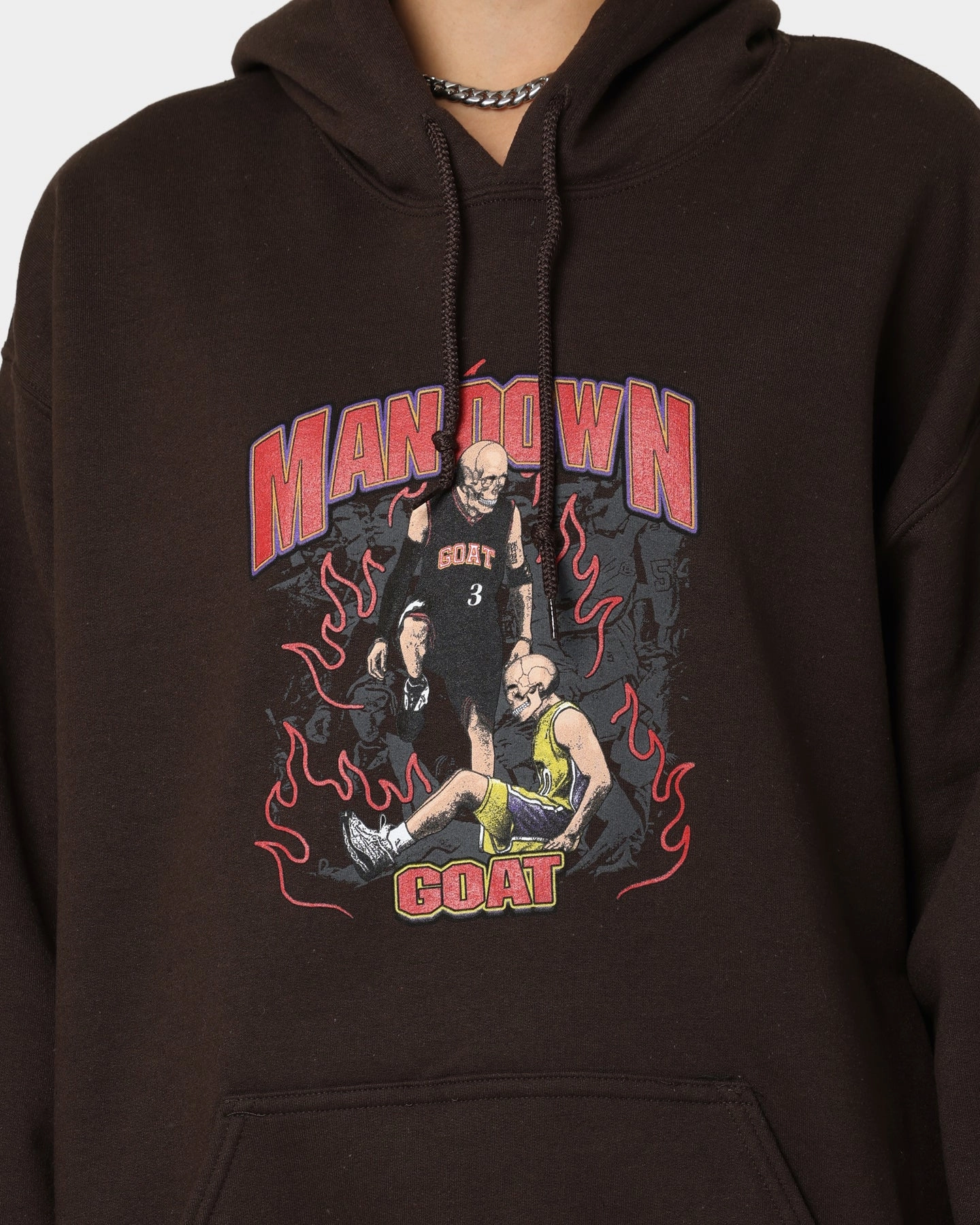 Goat Crew Man Down Hoodie Brown Functional Pockets Comfortable clothing