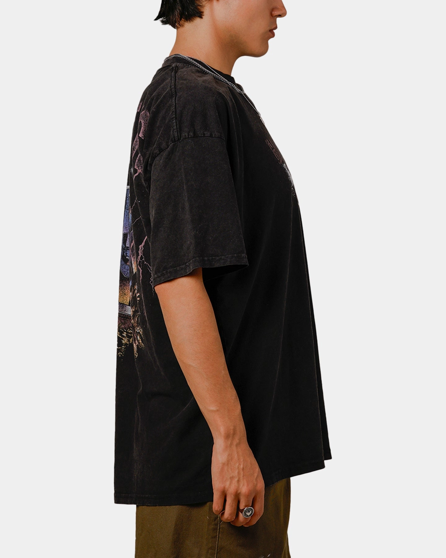 sports performance Layered Shoulder Design Goat Crew Marvel Galactus Heavy T-Shirt Vintage Black