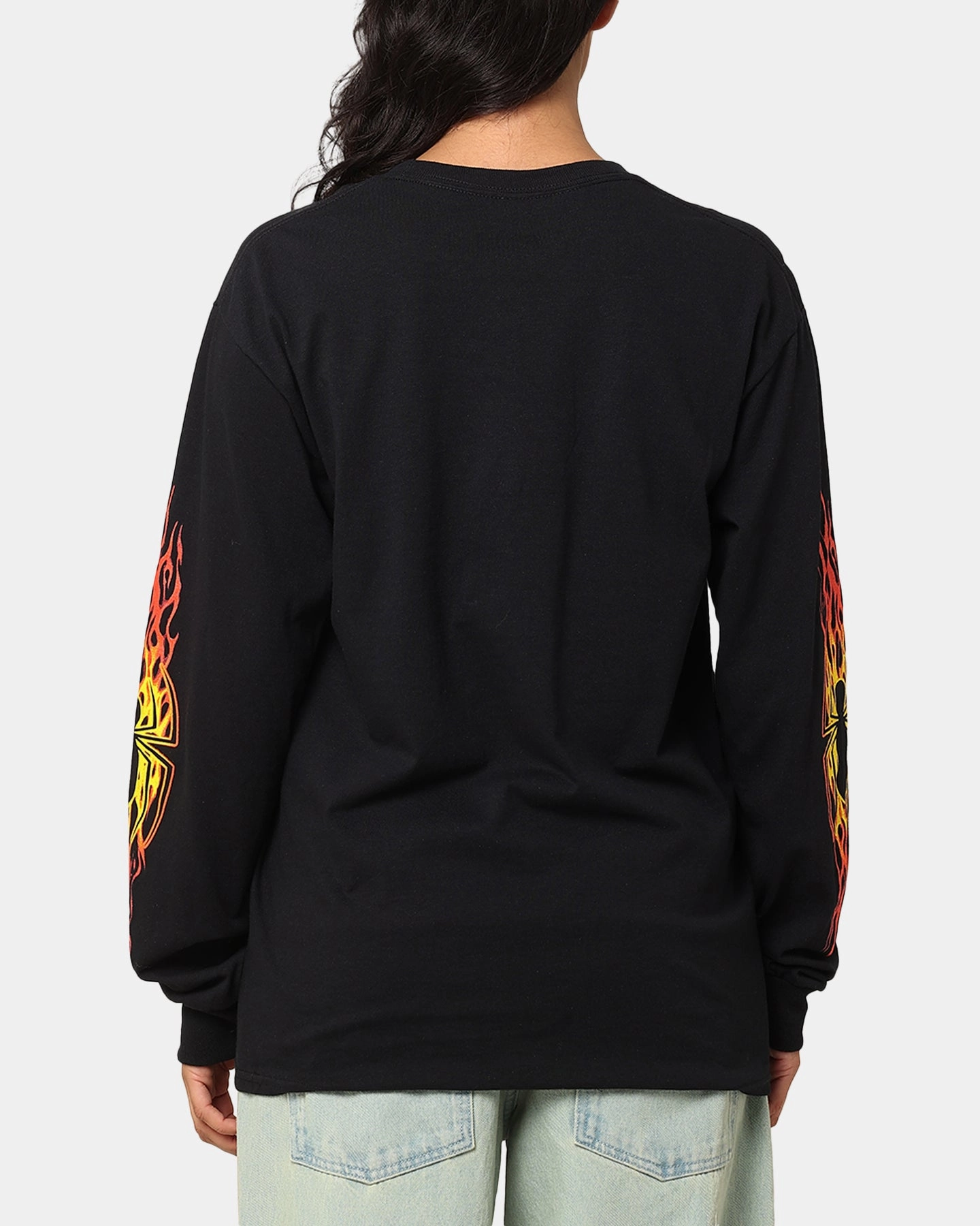 Stylish and Relaxed Cashmere combination Goat Crew Marvel Spider-Man Y2K Spidey Long Sleeve T-Shirt Black