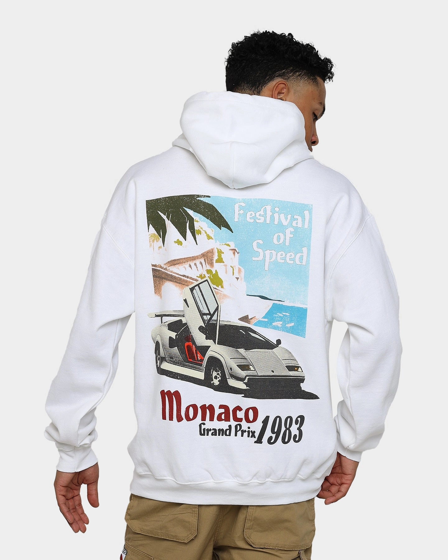 Double Layered Hood Goat Crew Monaco 1983 Hoodie White