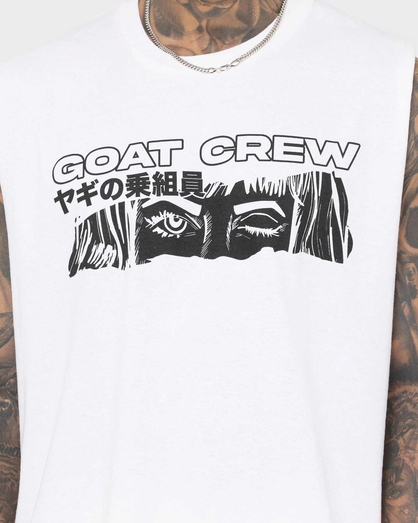 Goat Crew Niseko Muscle T-Shirt White Flexible Fit Stylish Day Wear