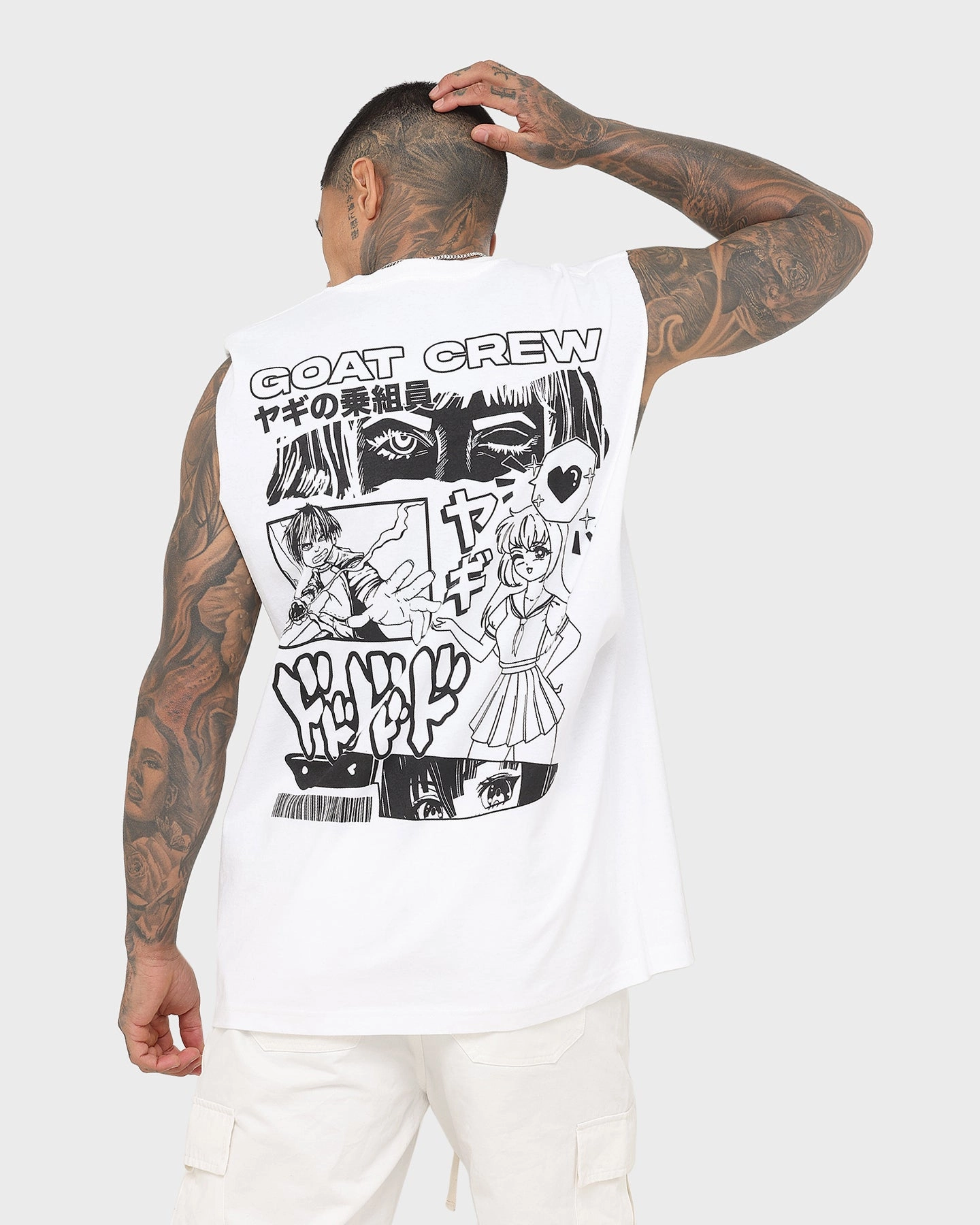 Relaxed Style Goat Crew Niseko Muscle T-Shirt White