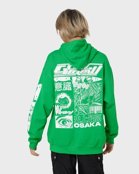 Goat Crew Osaka Hoodie Green Quick Fit Brown