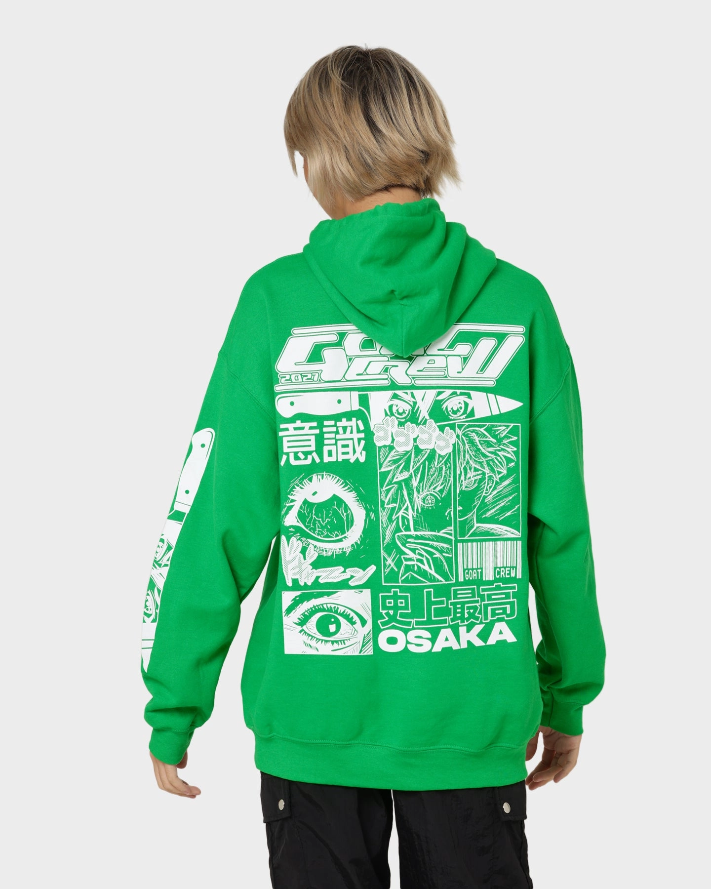 Goat Crew Osaka Hoodie Green Quick Fit Brown
