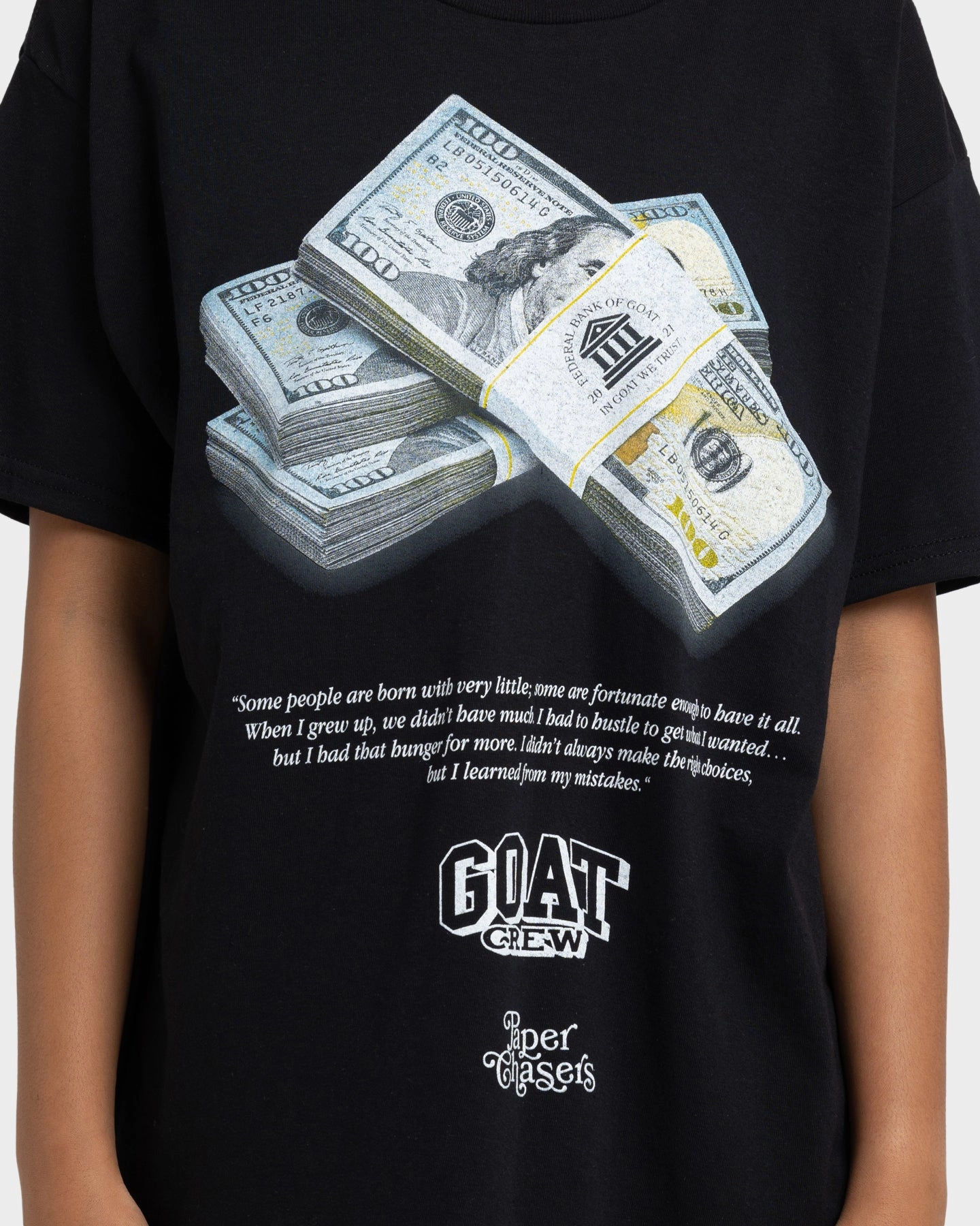 Smart Layer Goat Crew Paper Chasers T-Shirt Black