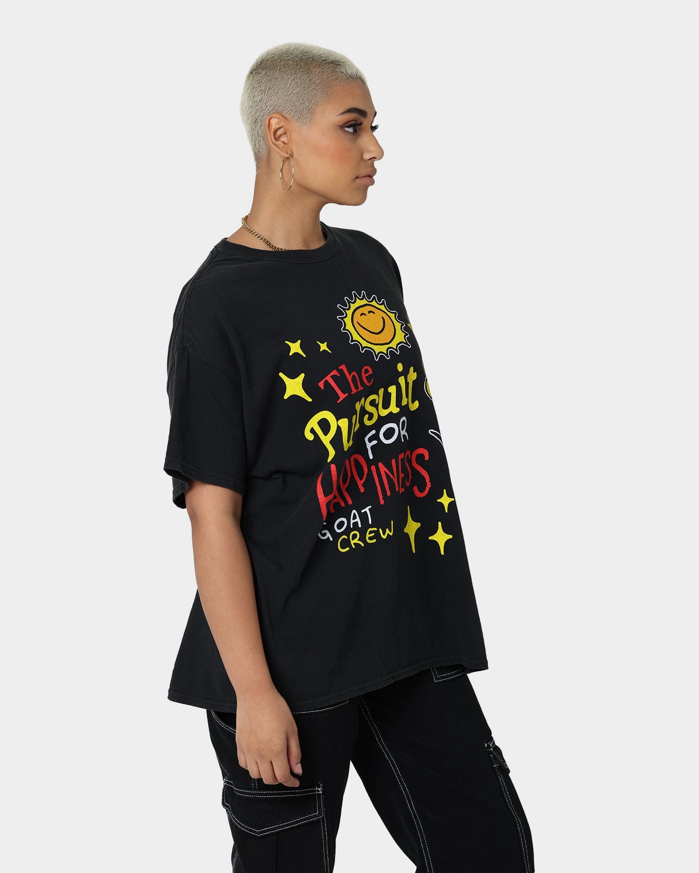 OdorResistant Goat Crew Pursuit 4 Happiness T-Shirt Black