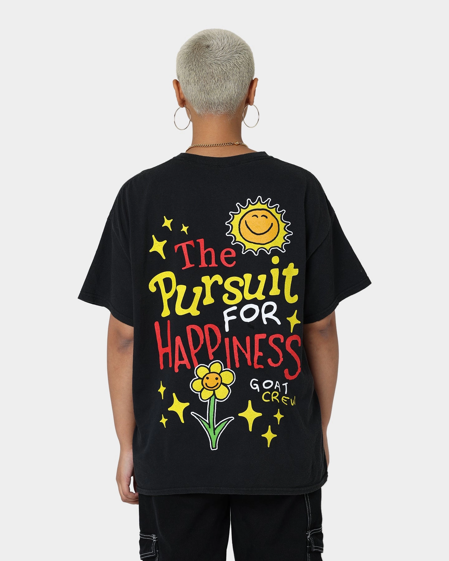 Goat Crew Pursuit 4 Happiness T-Shirt Black Summer Ready High Density Knit