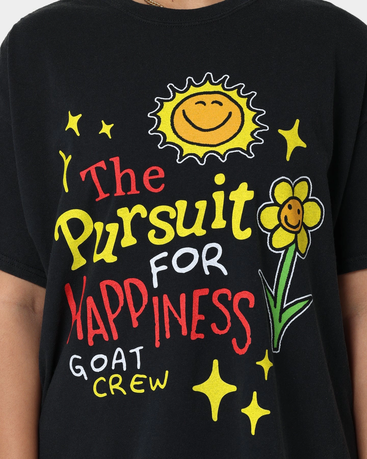 Sporty Style Wear Goat Crew Pursuit 4 Happiness T-Shirt Black