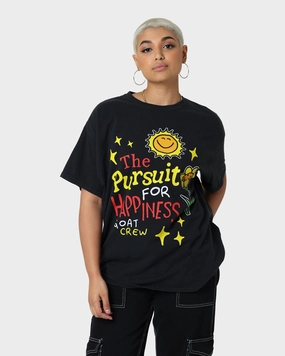 Perfect Fit Durable Knitwear Goat Crew Pursuit 4 Happiness T-Shirt Black