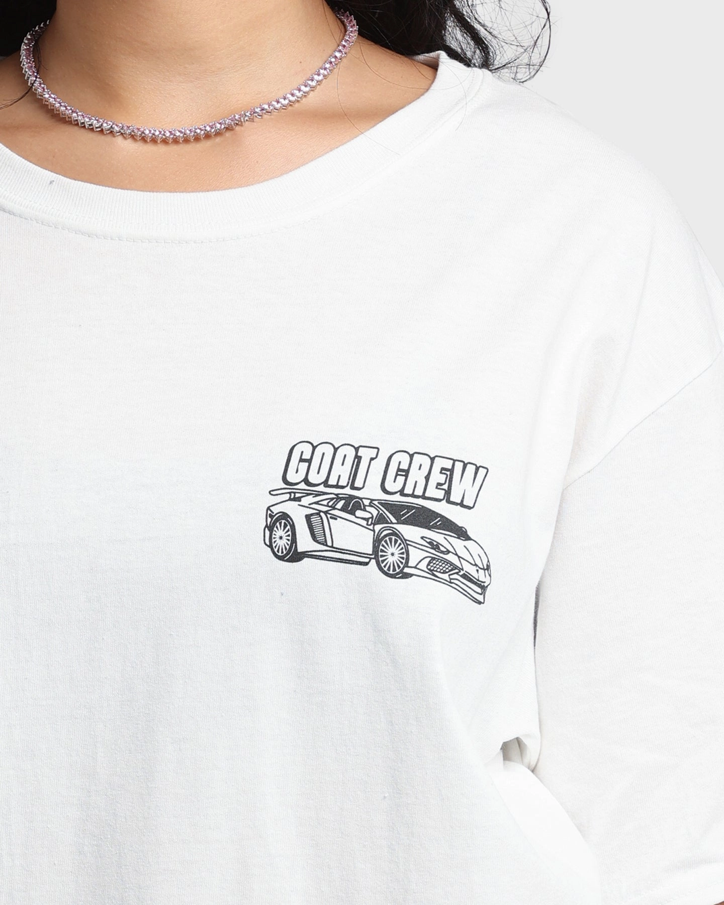 Goat Crew Race Car T-Shirt White Wool combination