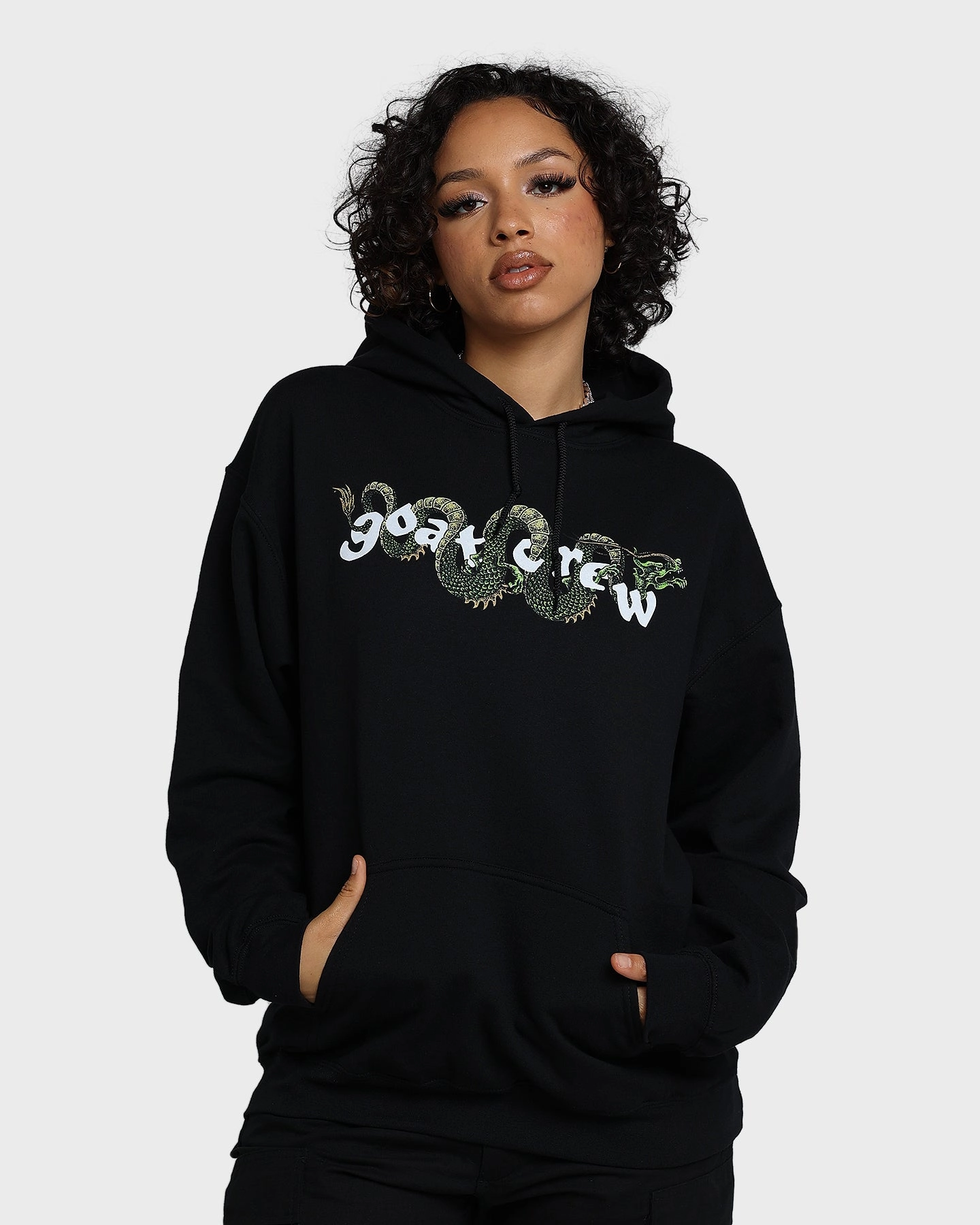 Explain Goat Crew Sleeping Dragons Hoodie Black
