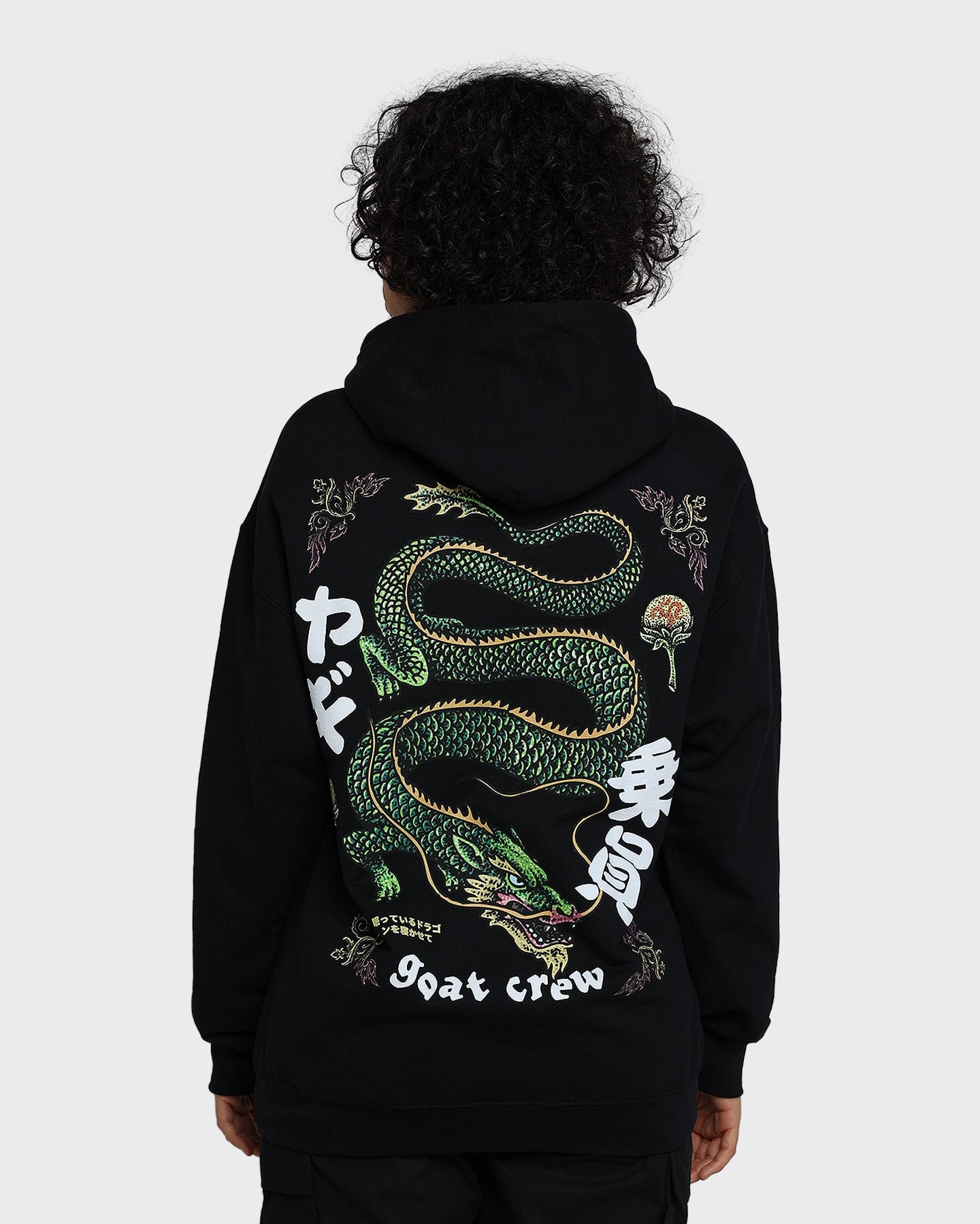Goat Crew Sleeping Dragons Hoodie Black Determination Support