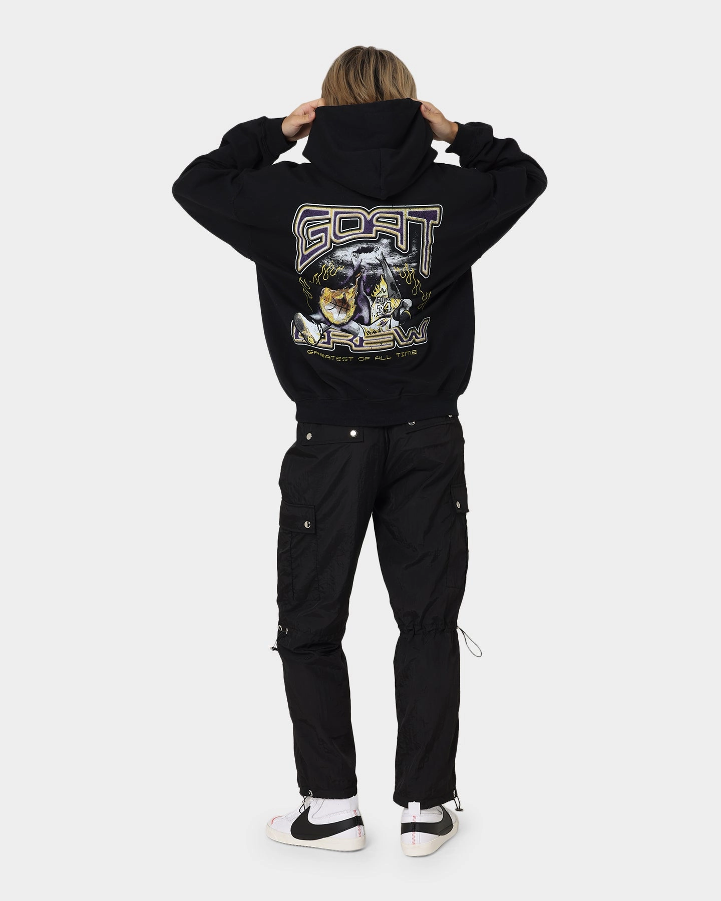Goat Crew Space Slam Hoodie Black Flex Stretch Material