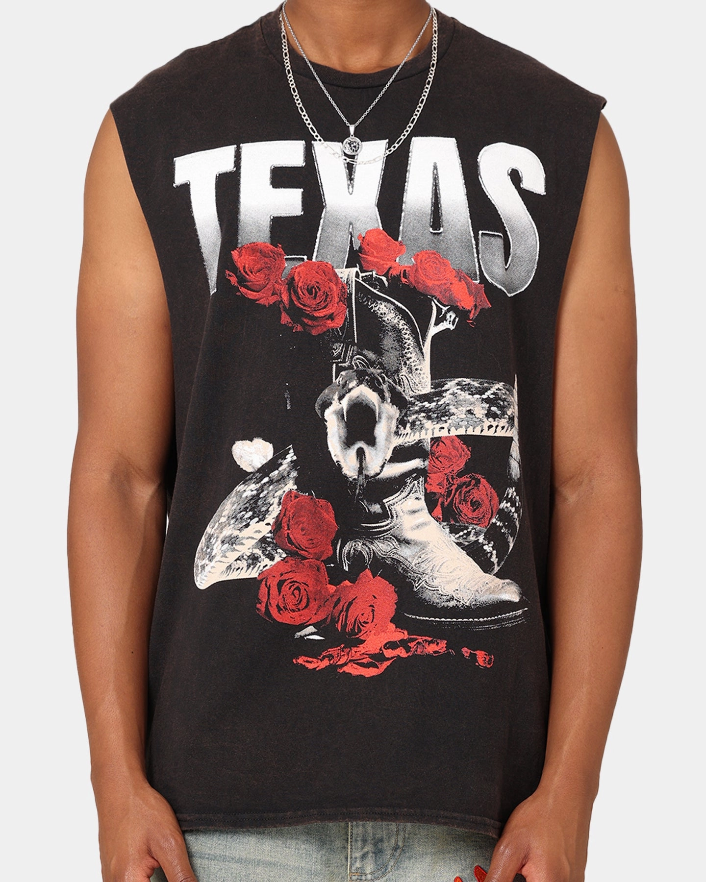 Flexible Shoulder Seams Beach Wear Goat Crew Texas Vintage Muscle T-Shirt Black Wash