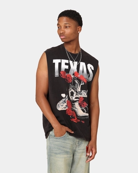 Goat Crew Texas Vintage Muscle T-Shirt Black Wash Modern Style Trend