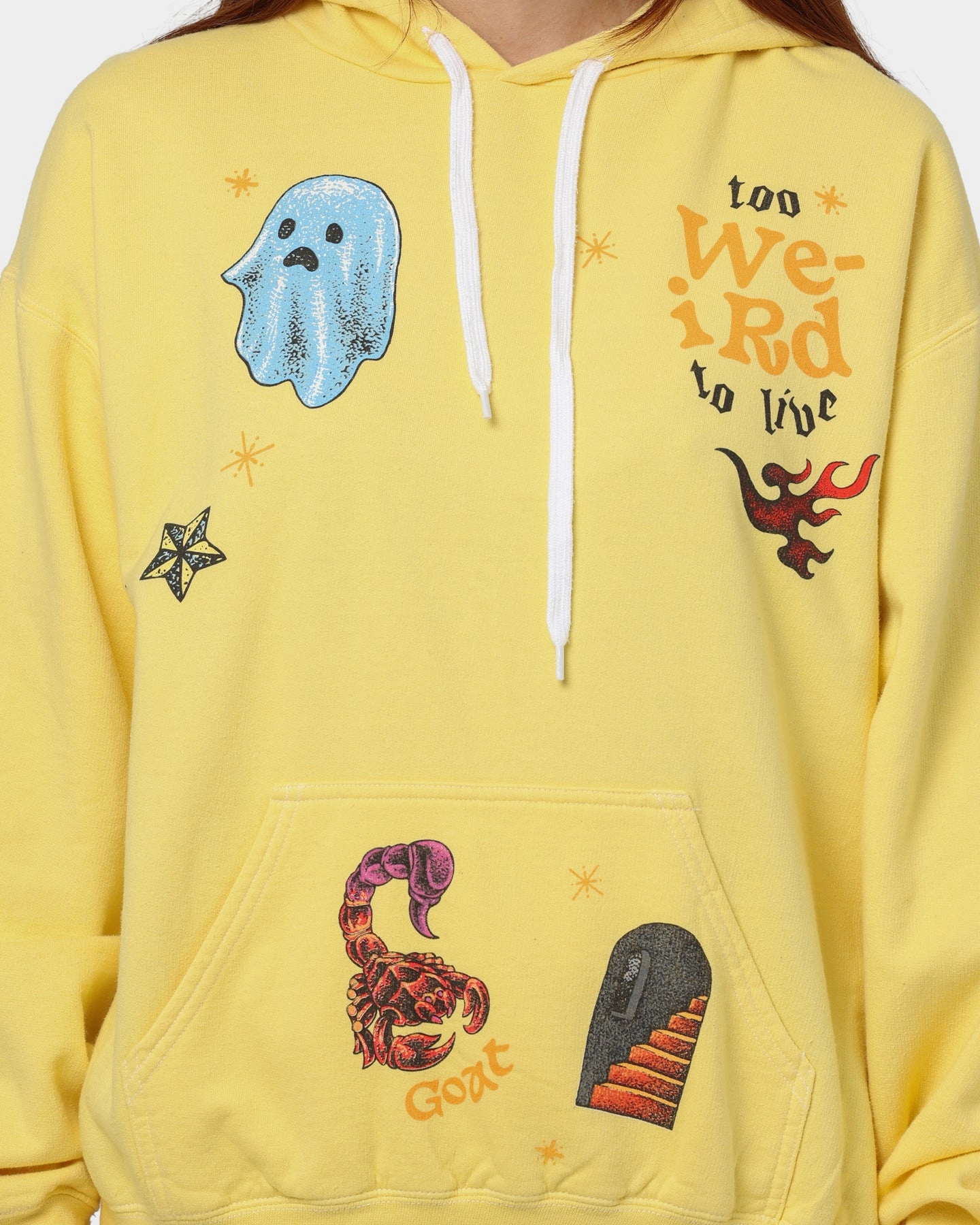 Goat Crew Too Weird To Live Hoodie Butter Frictionless Cuffs